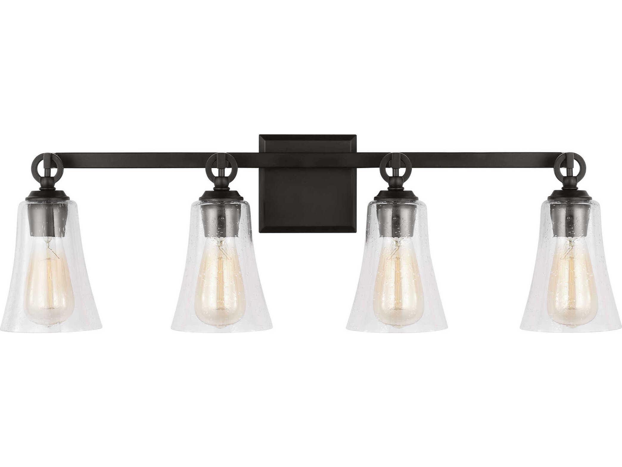 Visual Comfort Studio Monterro 3-Light Aged Iron Black Vanity Light