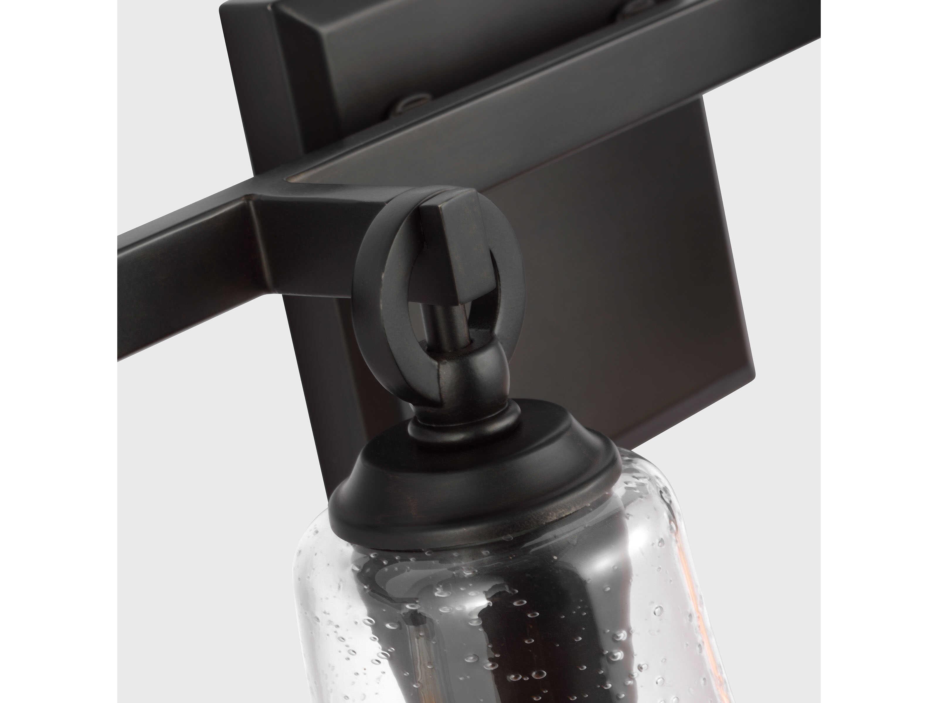 Visual Comfort Studio Monterro 3-Light Aged Iron Black Vanity Light