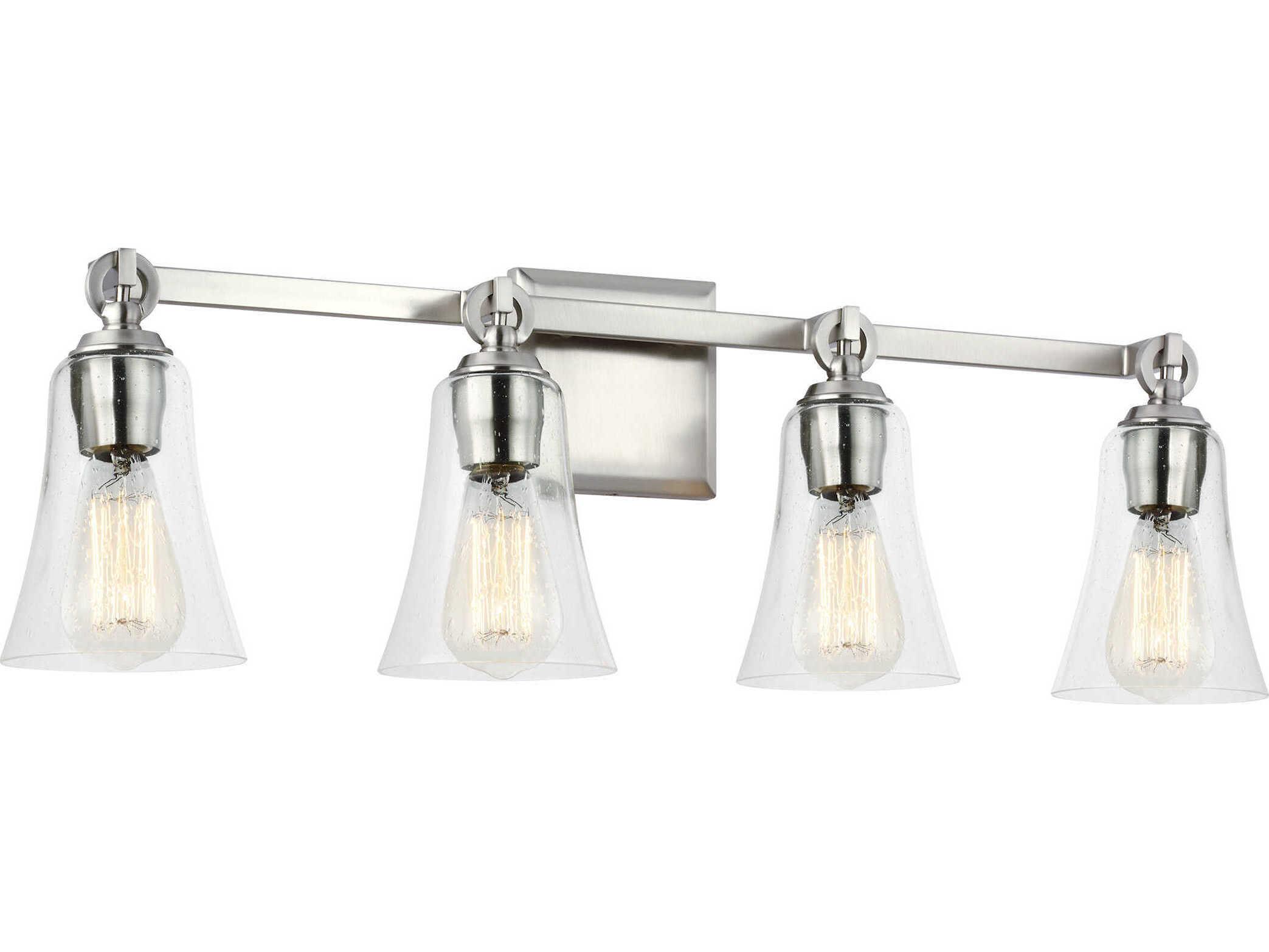 Visual Comfort Studio Monterro 4-Light Satin Nickel Vanity Light