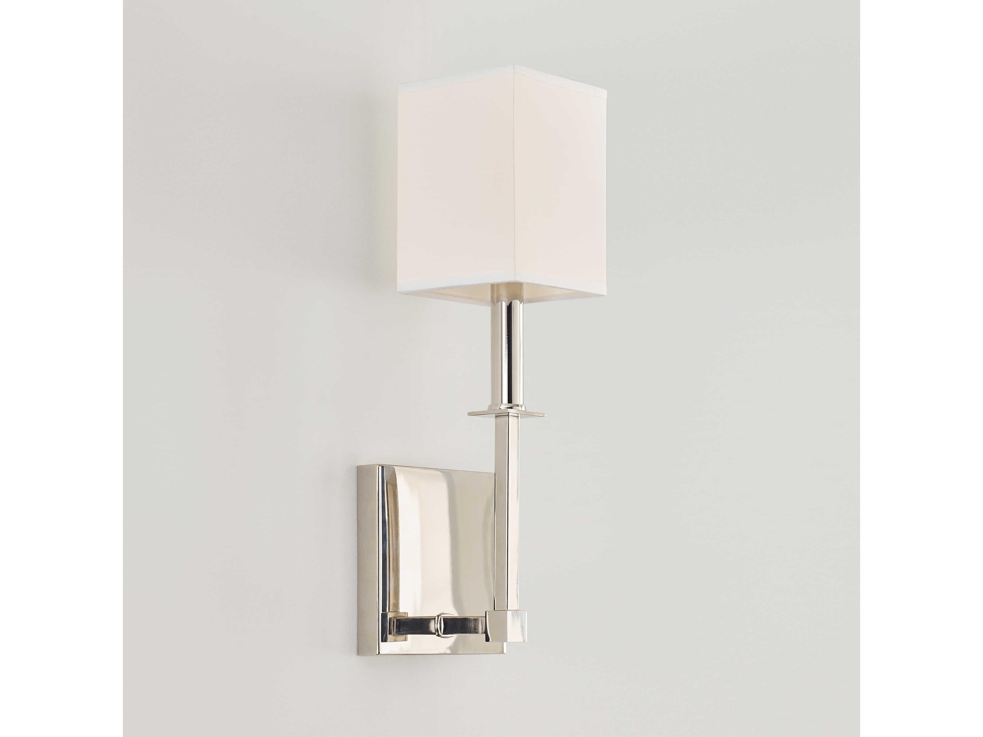 Visual Comfort Studio Quinn 1-Light Polished Nickel Wall Sconce