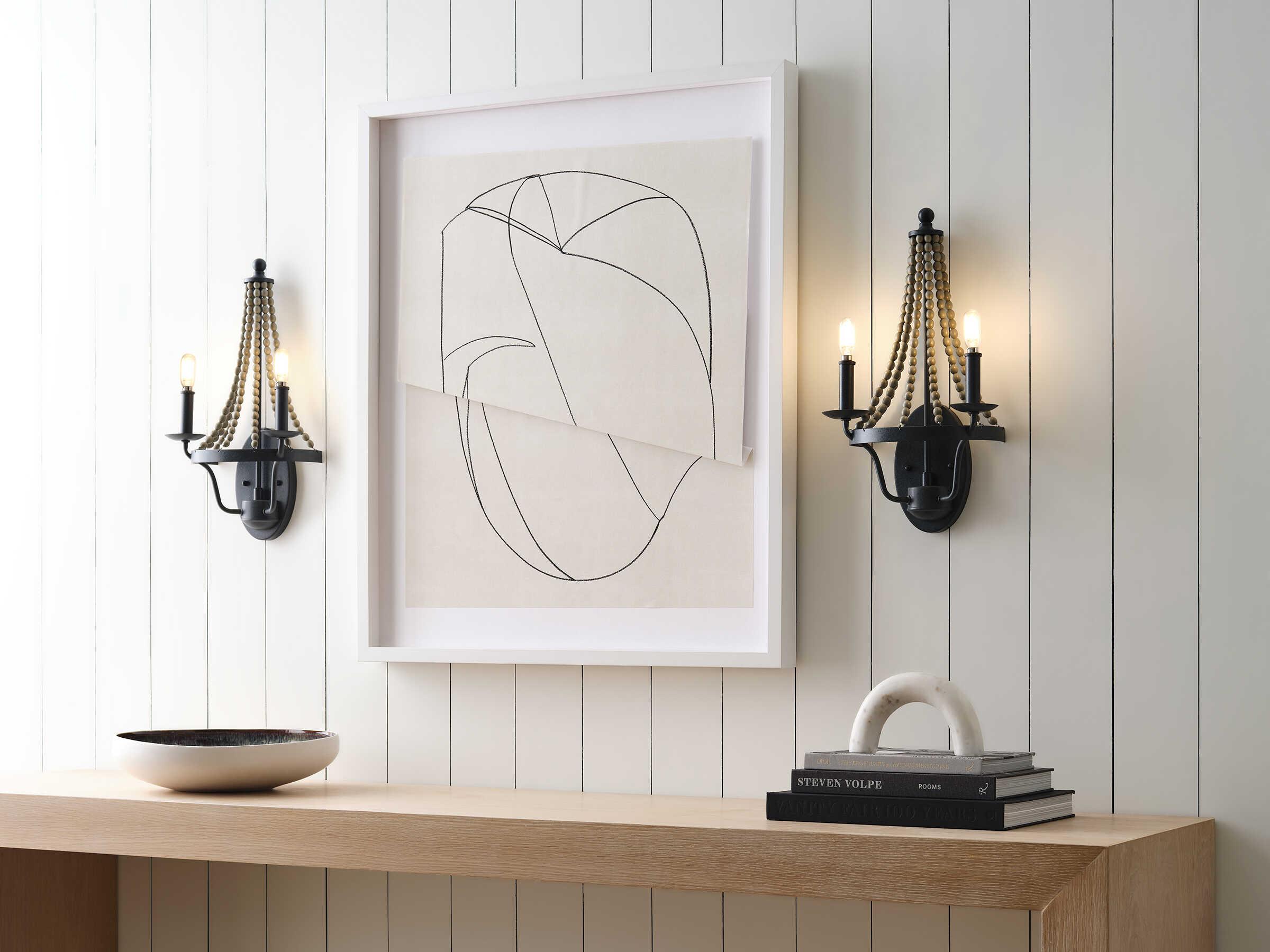 Visual Comfort Studio Nori 2-Light Dark Weathered Zinc Driftwood Grey Wall Sconce