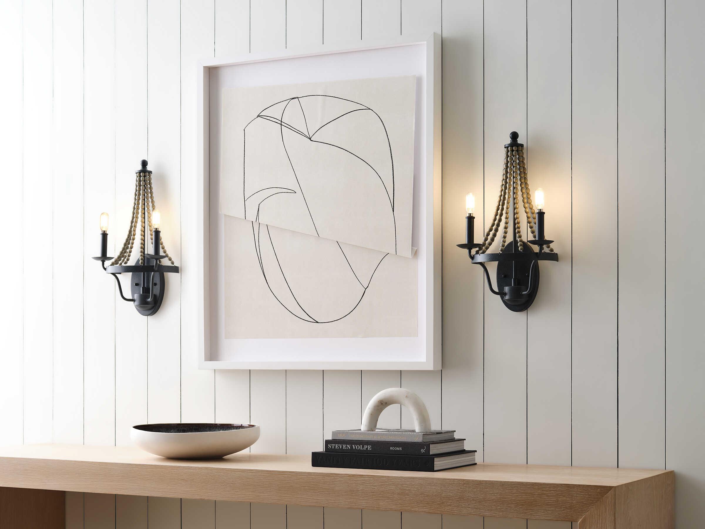 Visual Comfort Studio Nori 2-Light Dark Weathered Zinc Driftwood Grey Wall Sconce