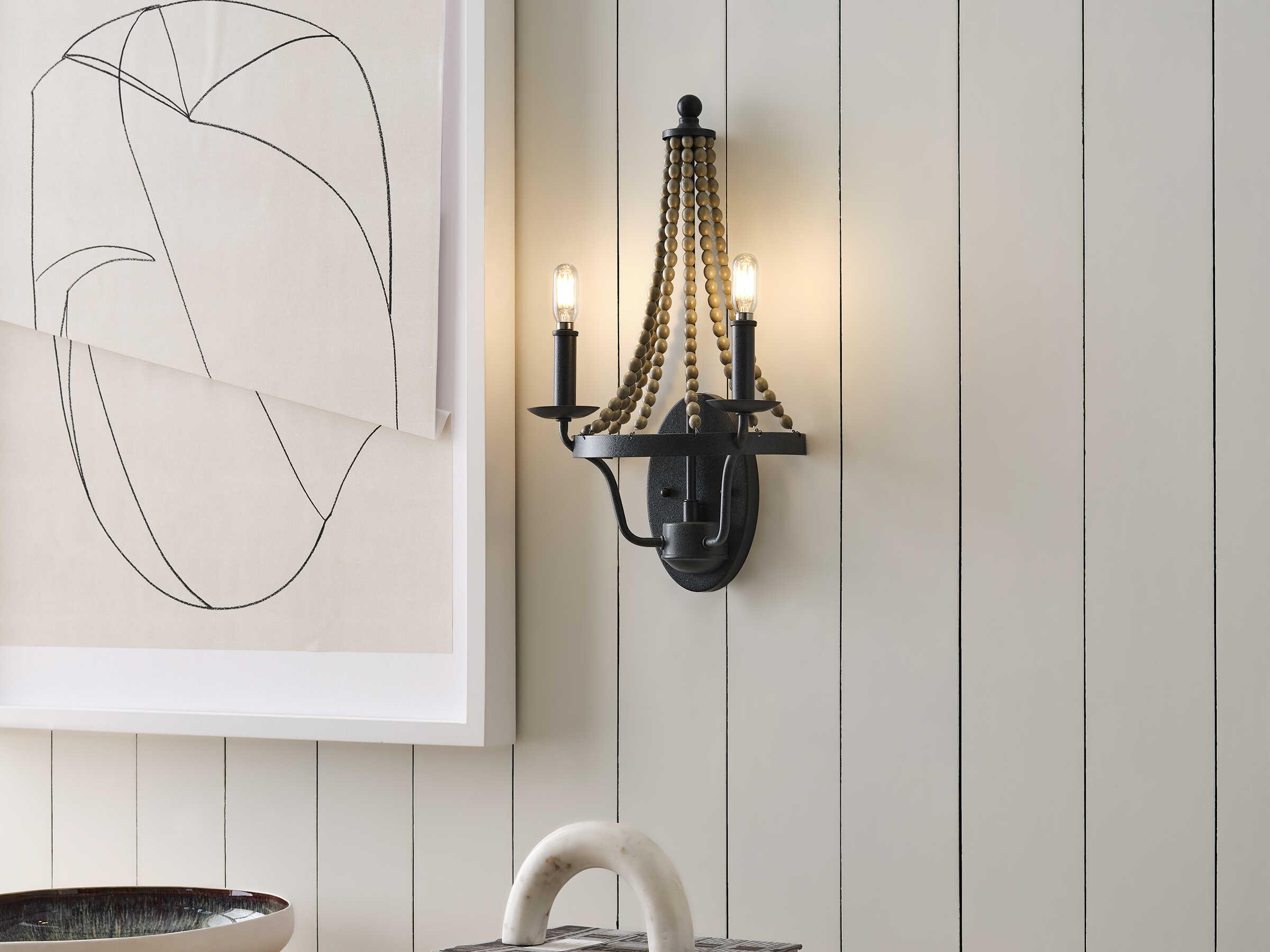 Visual Comfort Studio Nori 2-Light Dark Weathered Zinc Driftwood Grey Wall Sconce