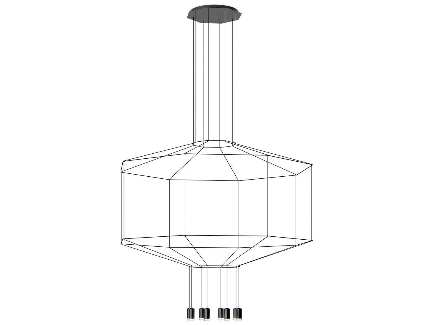 Vibia Wireflow 8-Light Black Geometric Pendant
