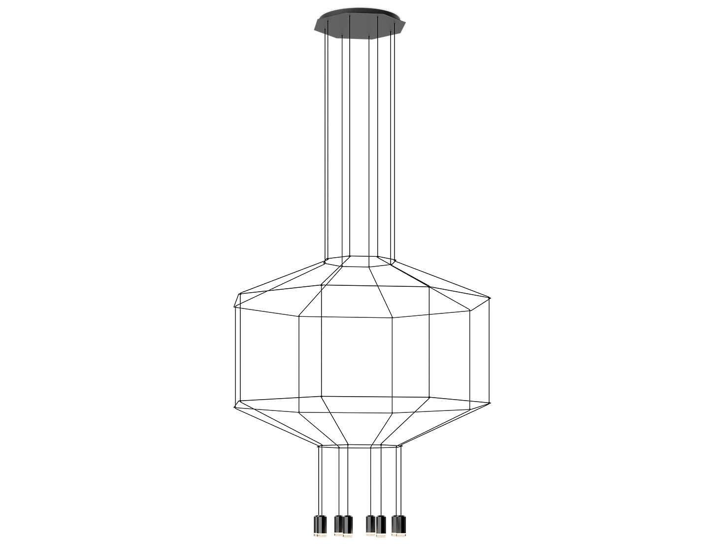 Vibia Wireflow 8-Light Black Geometric Pendant