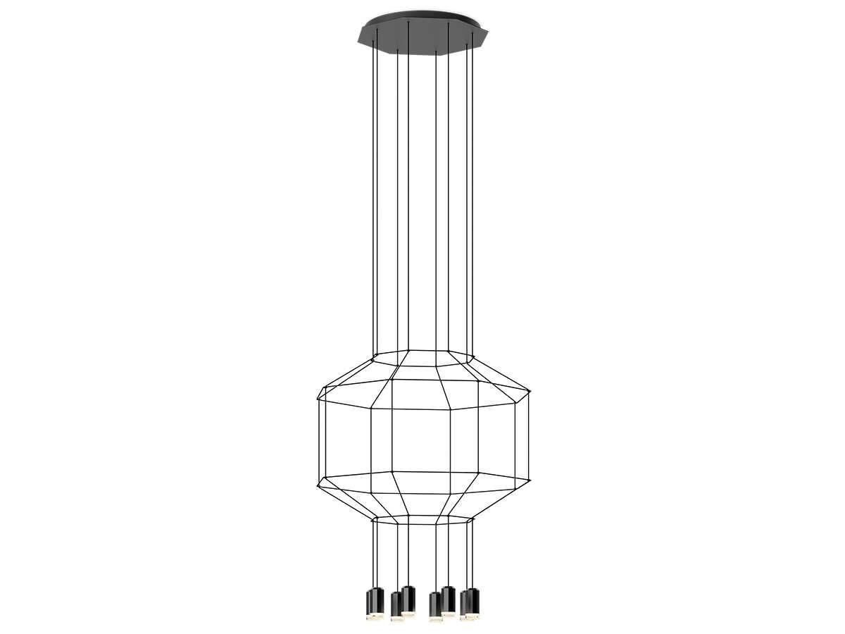 Vibia Wireflow 8-Light Black Geometric Pendant