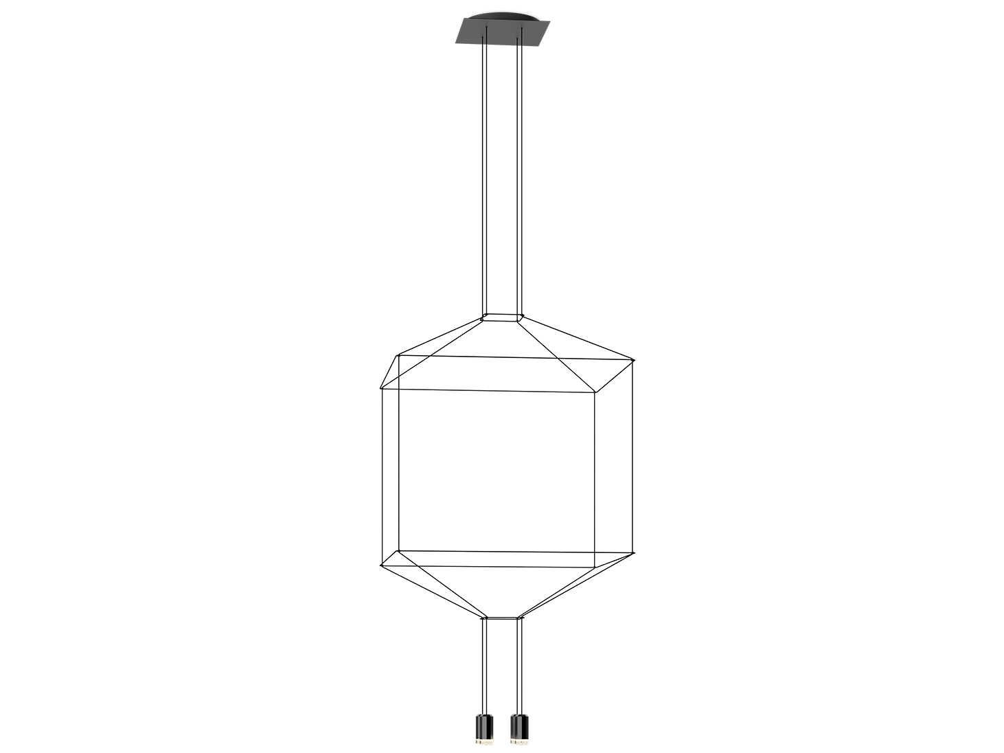 Vibia Wireflow 4-Light Black Geometric Pendant