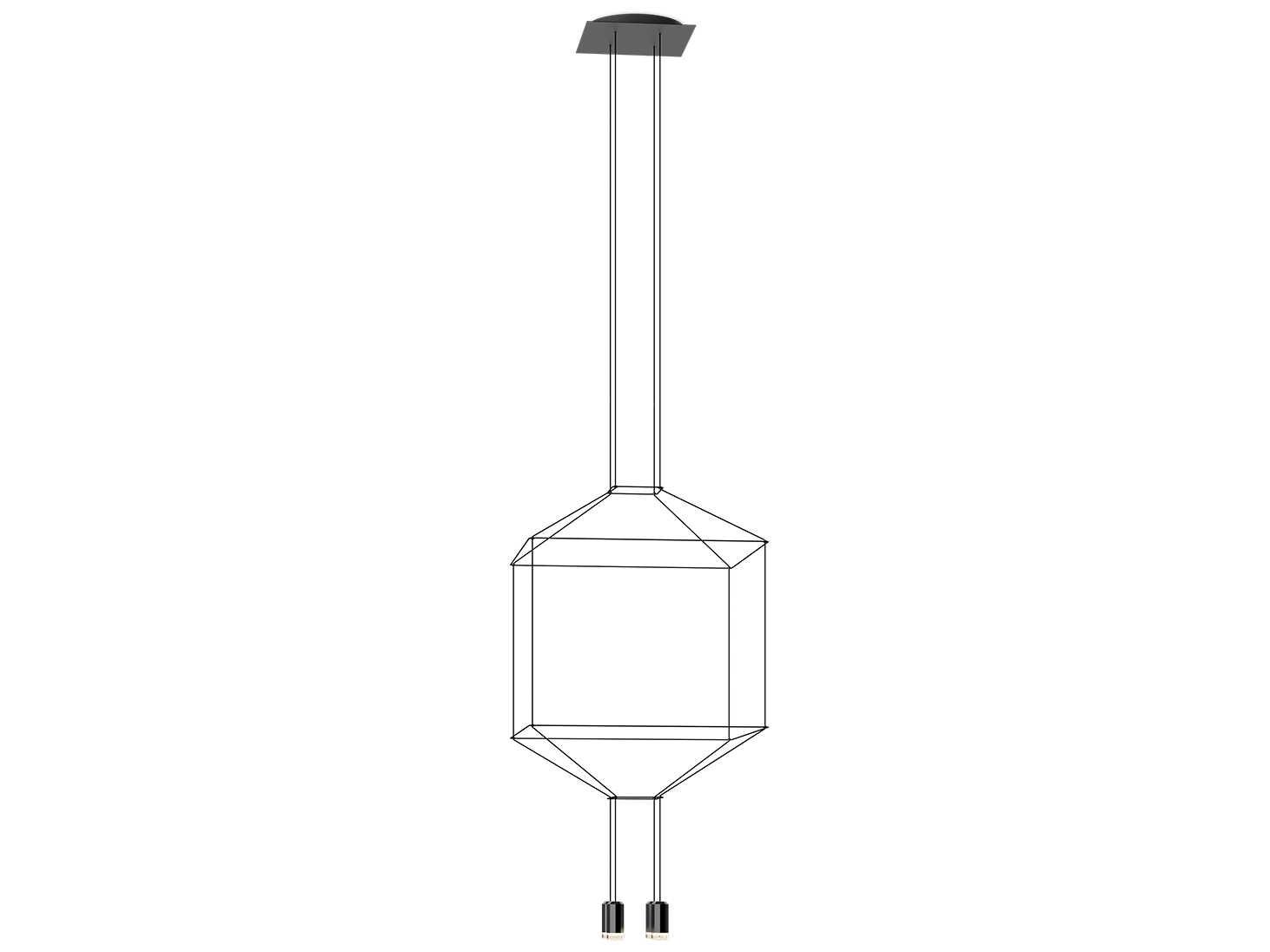 Vibia Wireflow 4-Light Black Geometric Pendant