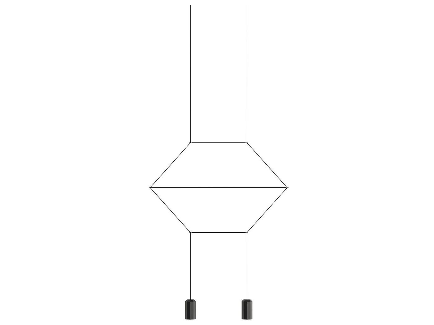 Vibia Wireflow 2-Light Black Geometric Pendant