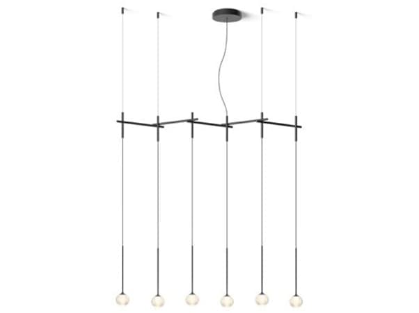 Vibia Algorithm 6-Light Graphite Gray Linear Island Pendant