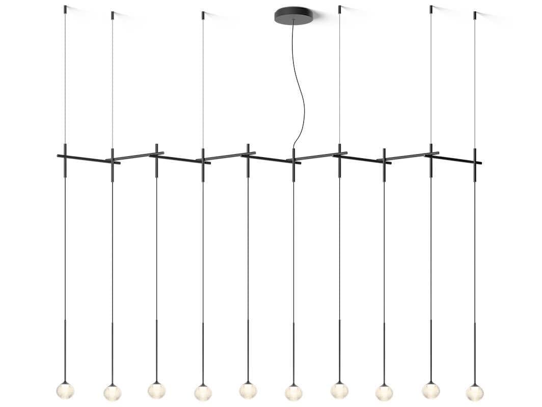 Vibia Algorithm 10-Light Graphite Gray Linear Island Pendant