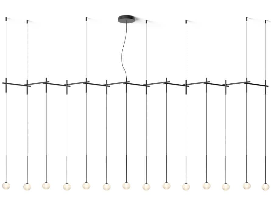 Vibia Algorithm 14-Light Graphite Gray Linear Island Pendant