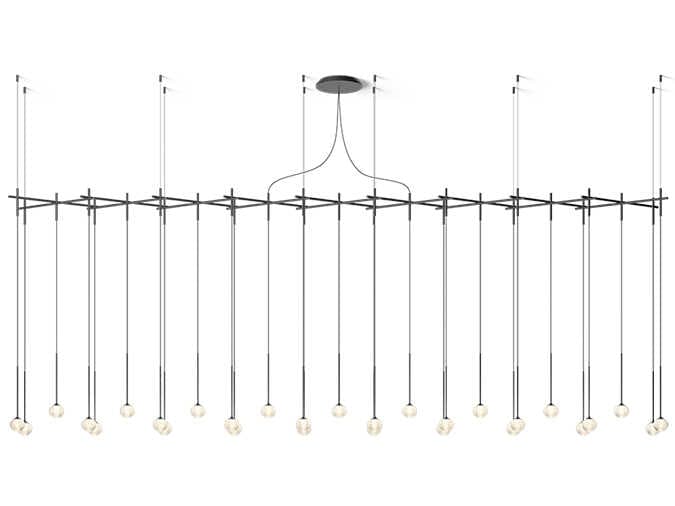 Vibia Algorithm 29-Light Graphite Gray Linear Island Pendant