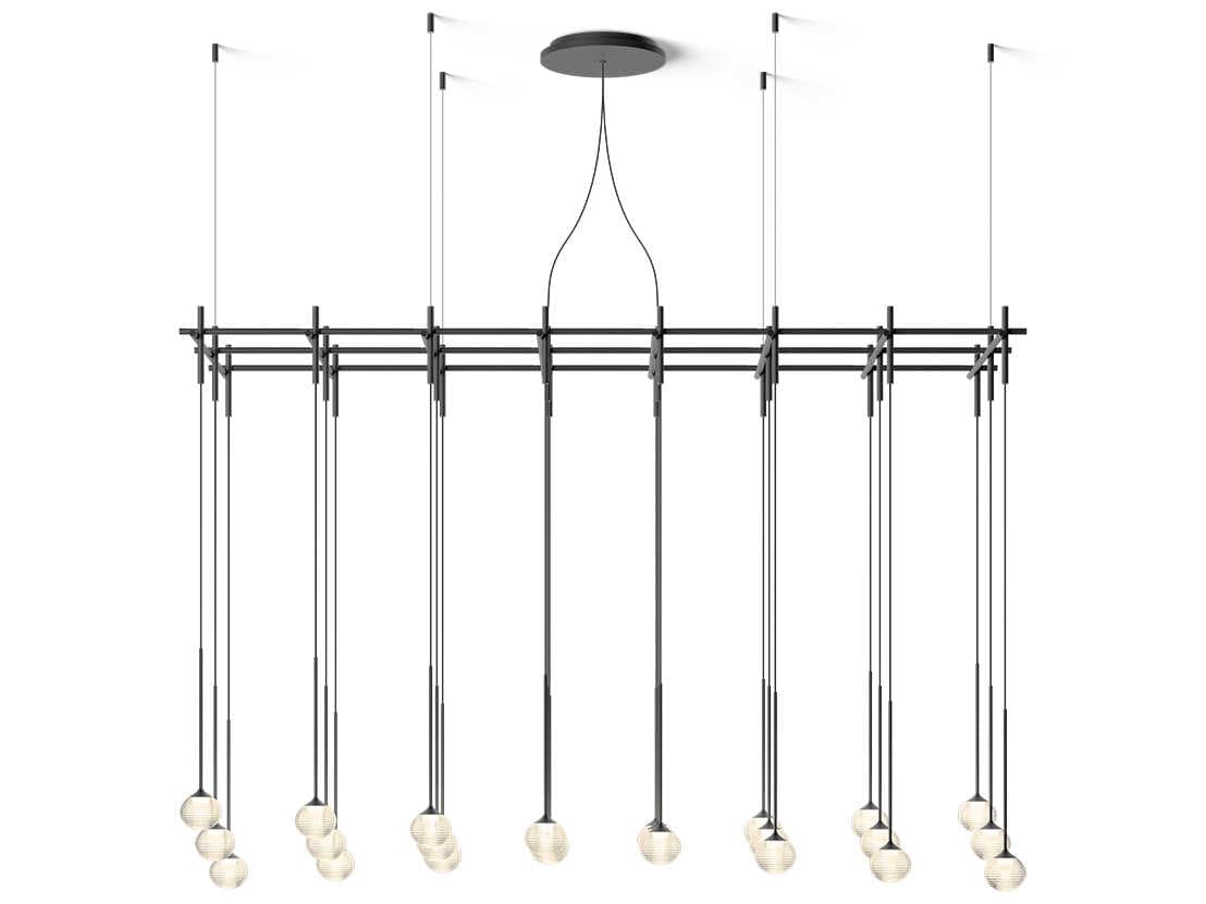 Vibia Algorithm 24-Light Graphite Gray Linear Island Pendant