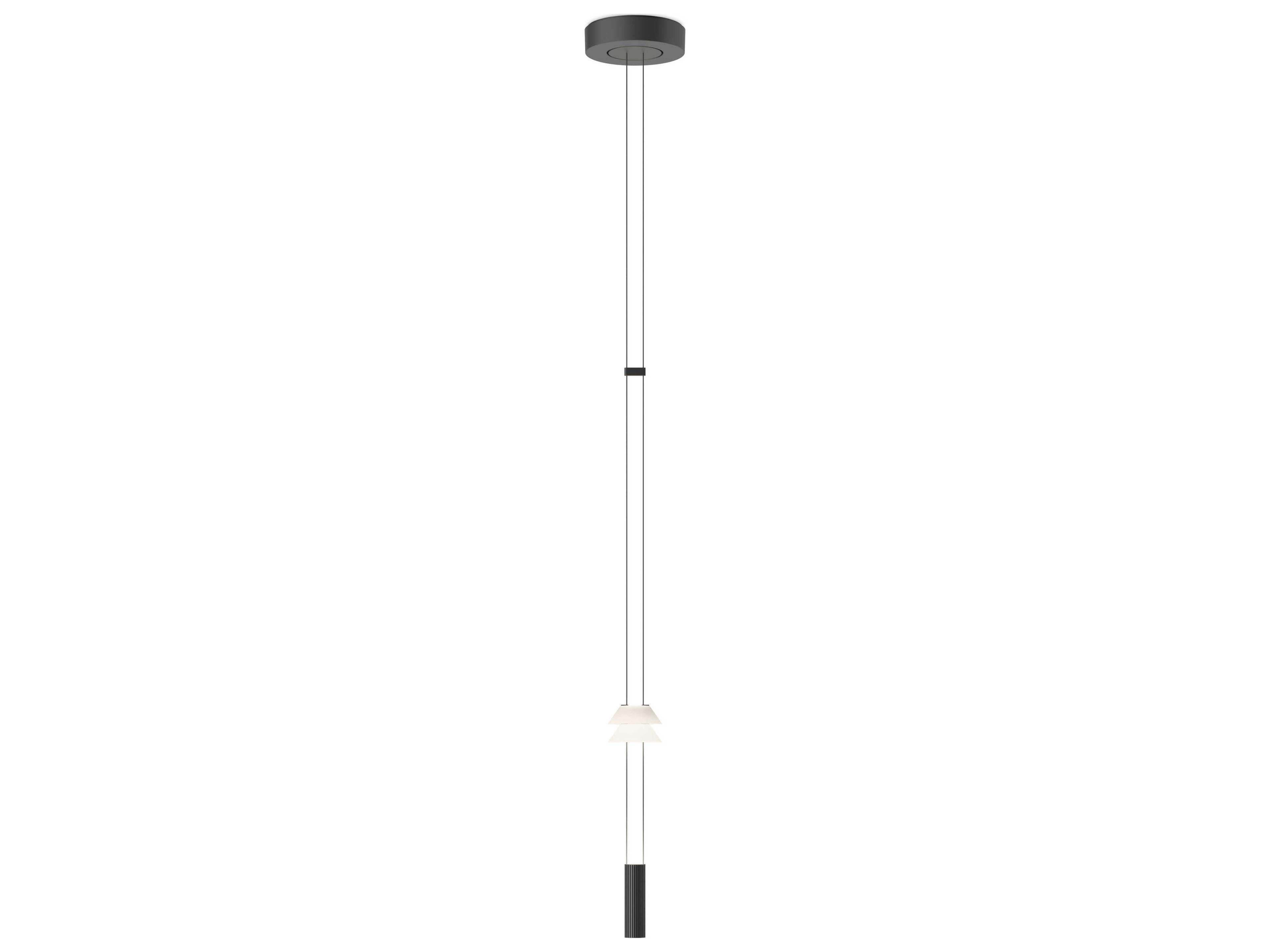 Vibia Flamingo 2-Light Black Cylinder Mini Pendant