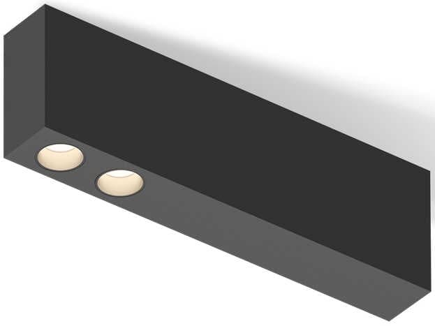 Vibia Offset 2-Light Black Linear Flush Mount