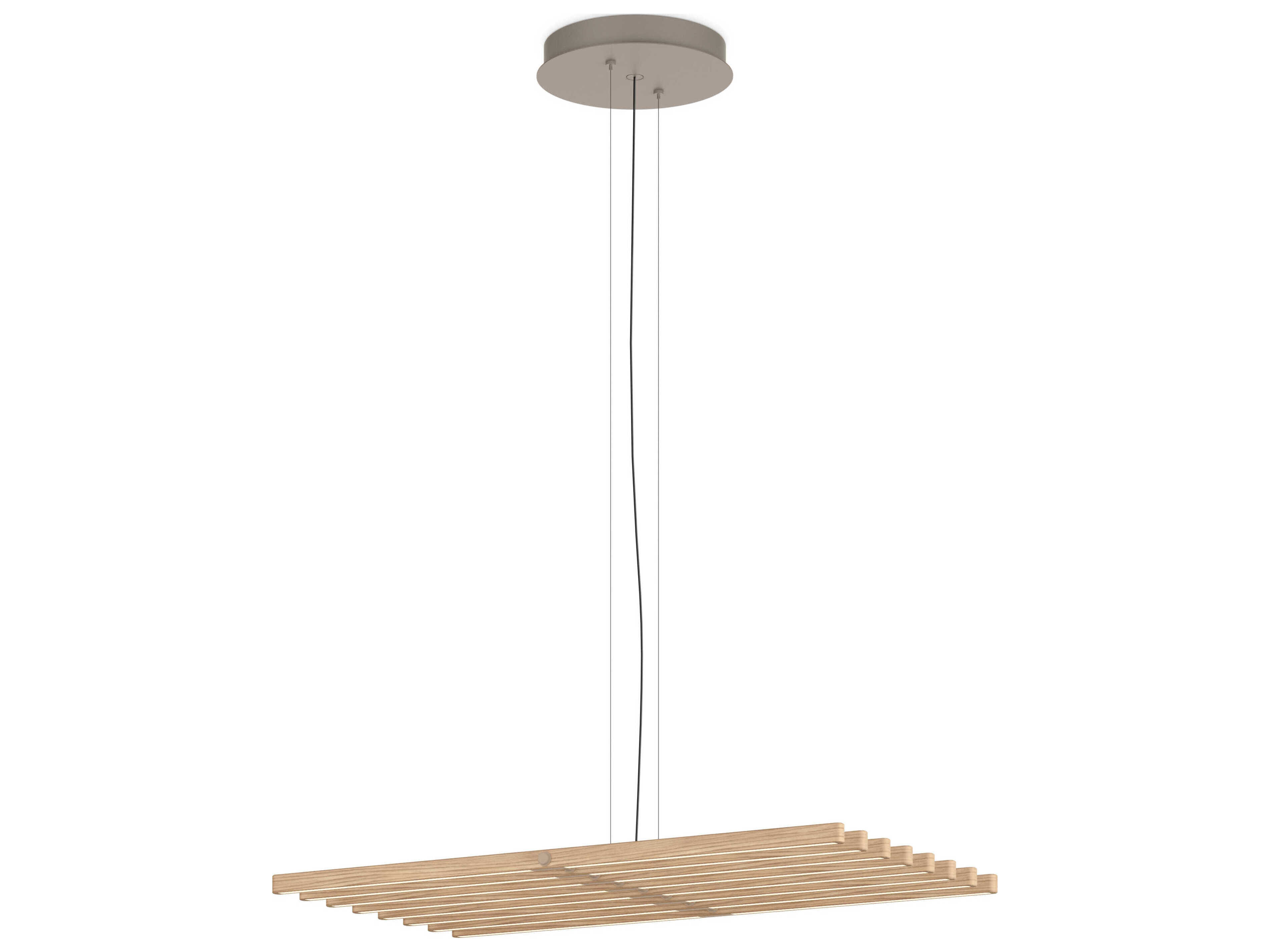 Vibia Rhythm 8-Light White Oak Bronze Linear Pendant