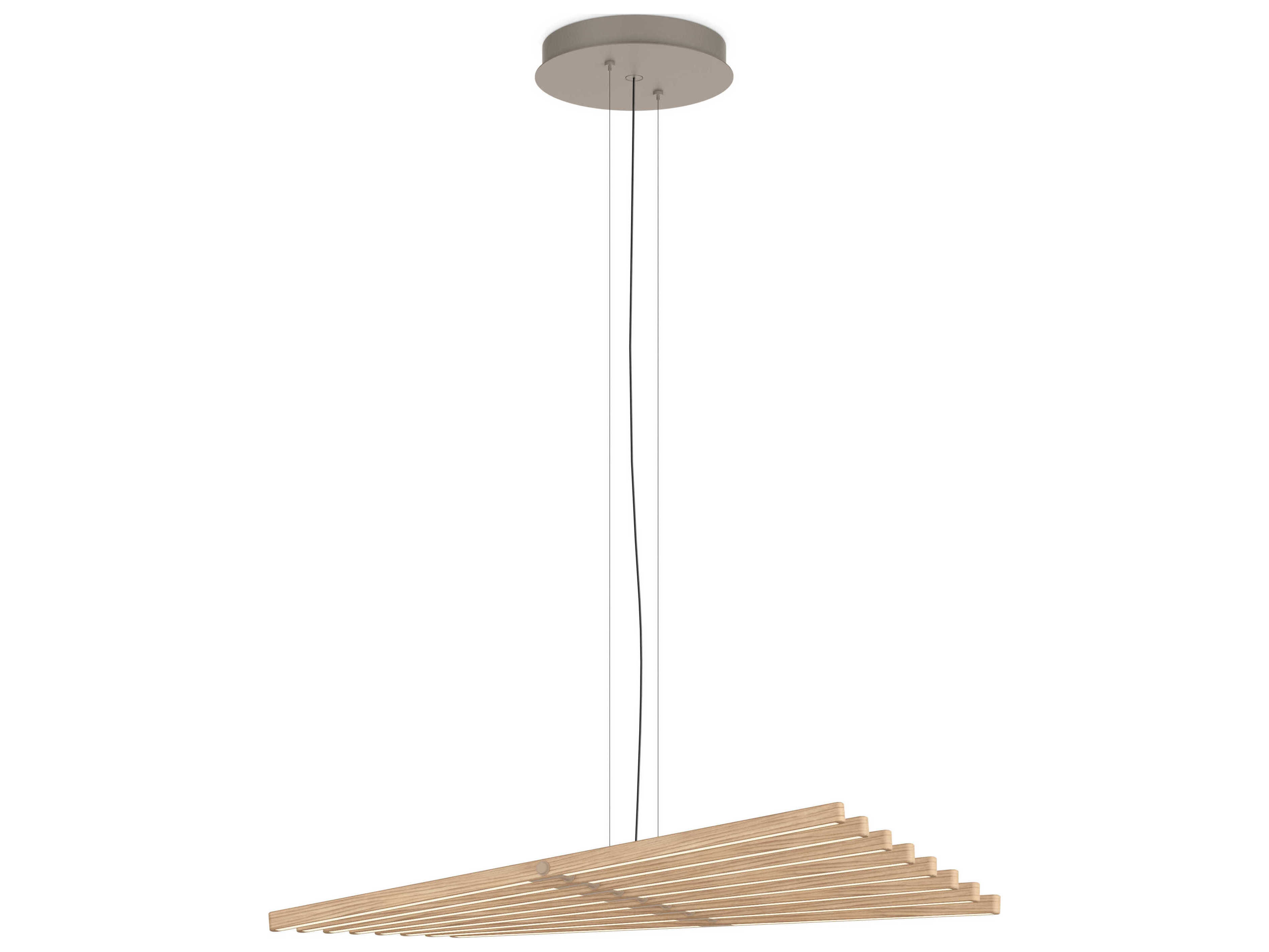 Vibia Rhythm 8-Light White Oak Bronze Linear Pendant