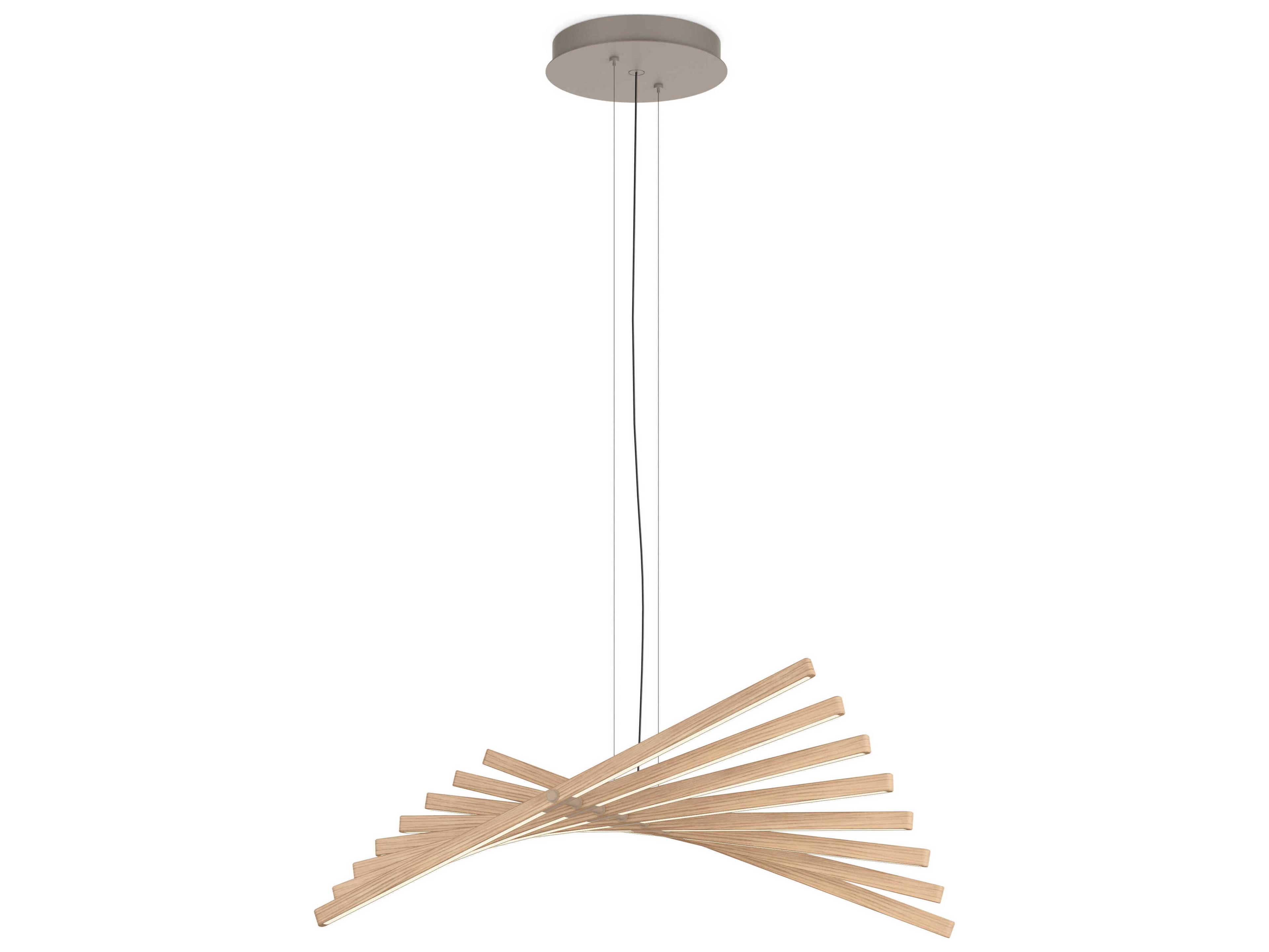Vibia Rhythm 8-Light White Oak Bronze Linear Pendant