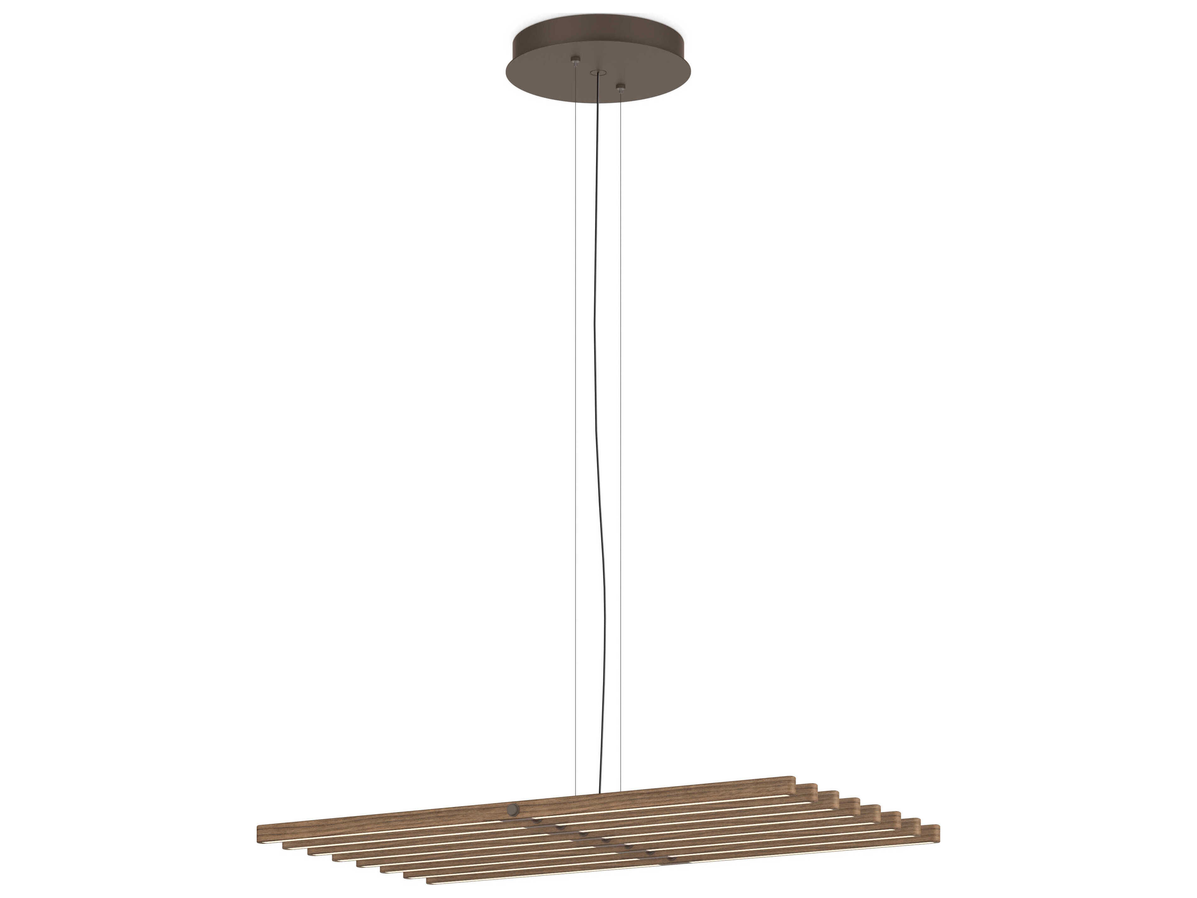 Vibia Rhythm 8-Light American Walnut Bronze Linear Pendant