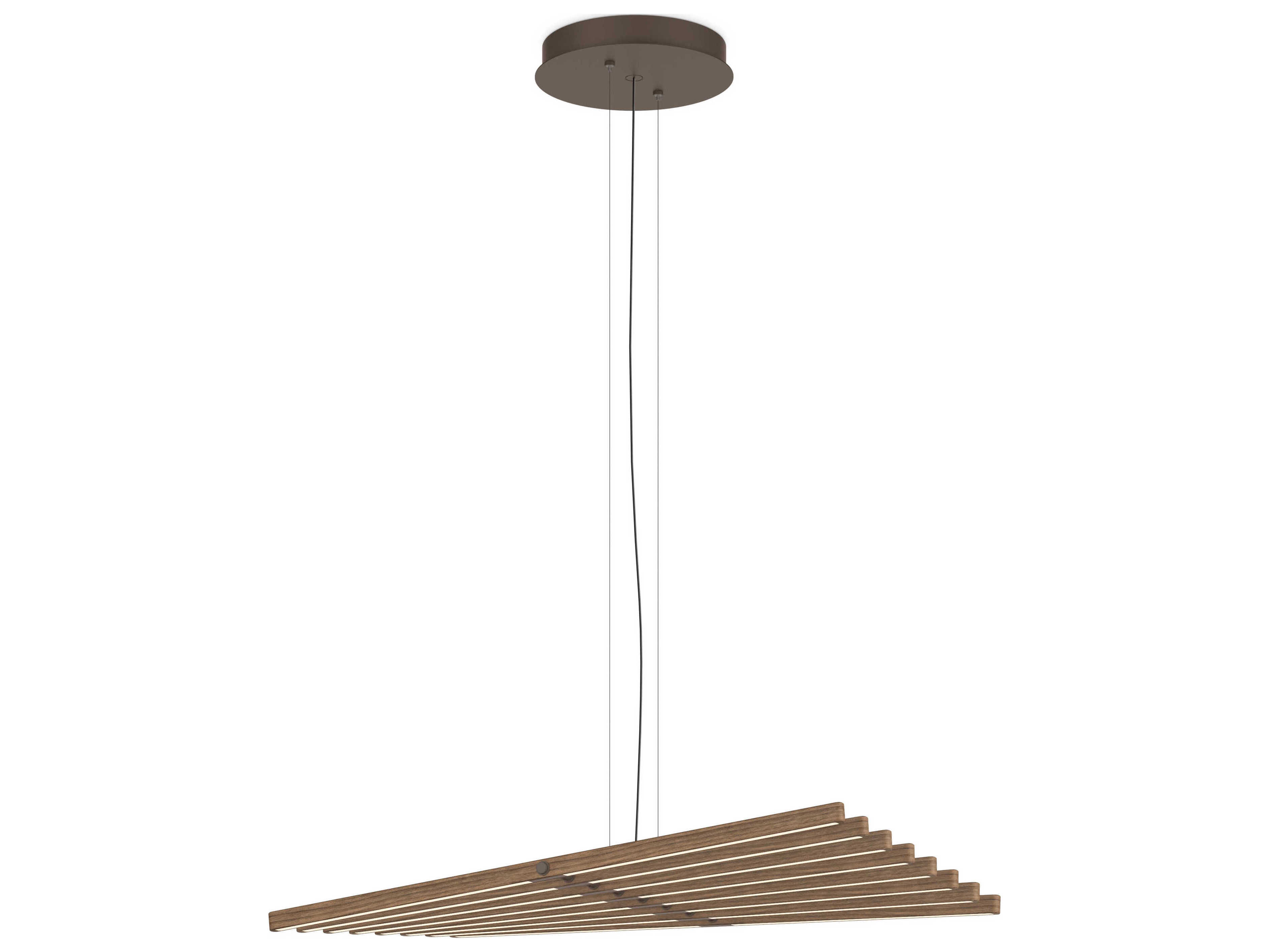 Vibia Rhythm 8-Light American Walnut Bronze Linear Pendant