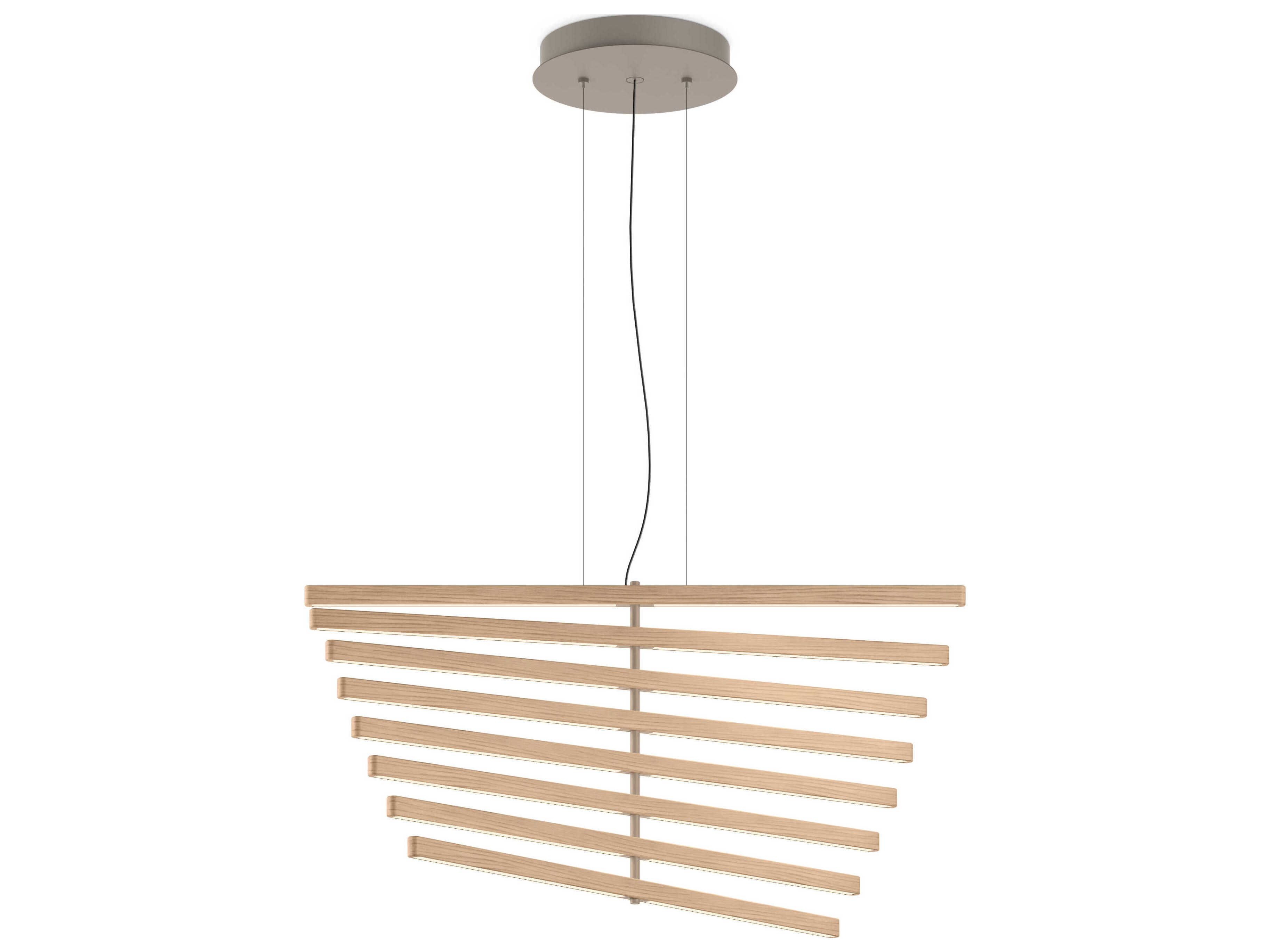 Vibia Rhythm 8-Light White Oak Bronze Linear Pendant