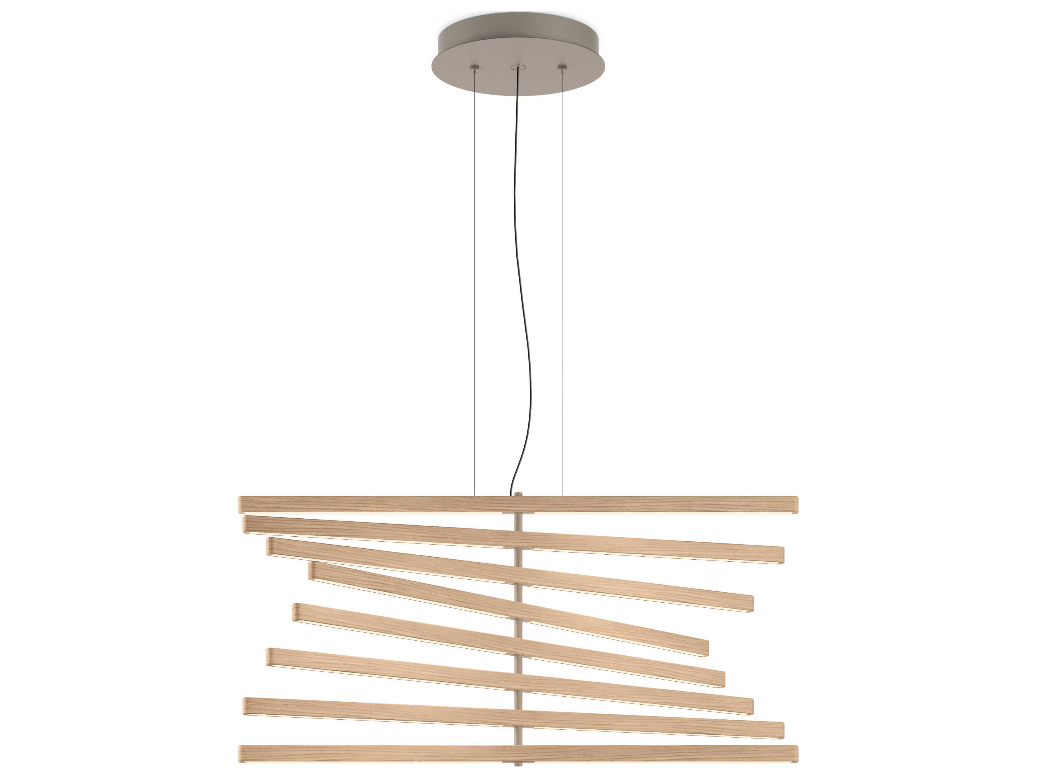 Vibia Rhythm 8-Light White Oak Bronze Linear Pendant