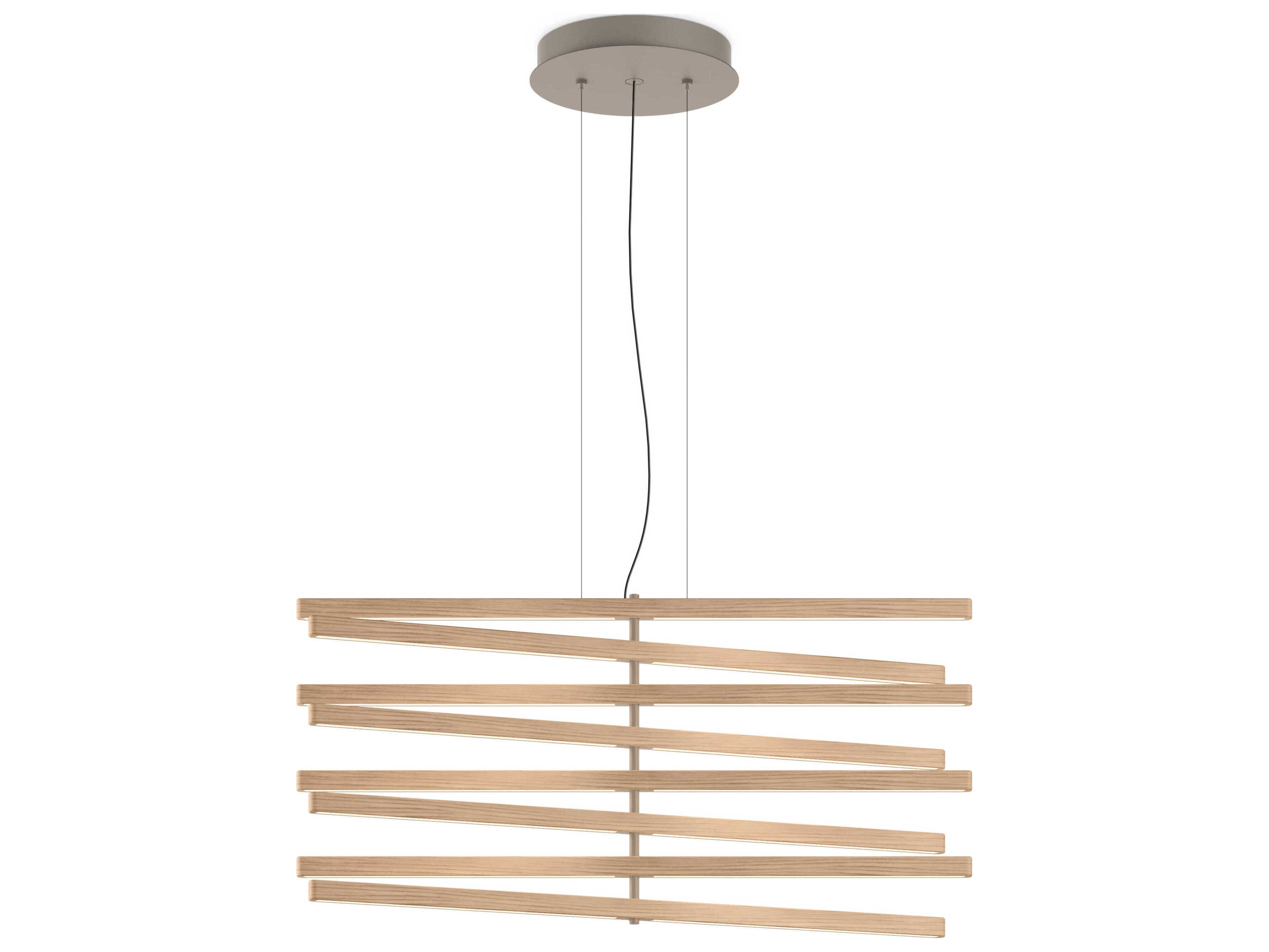 Vibia Rhythm 8-Light White Oak Bronze Linear Pendant
