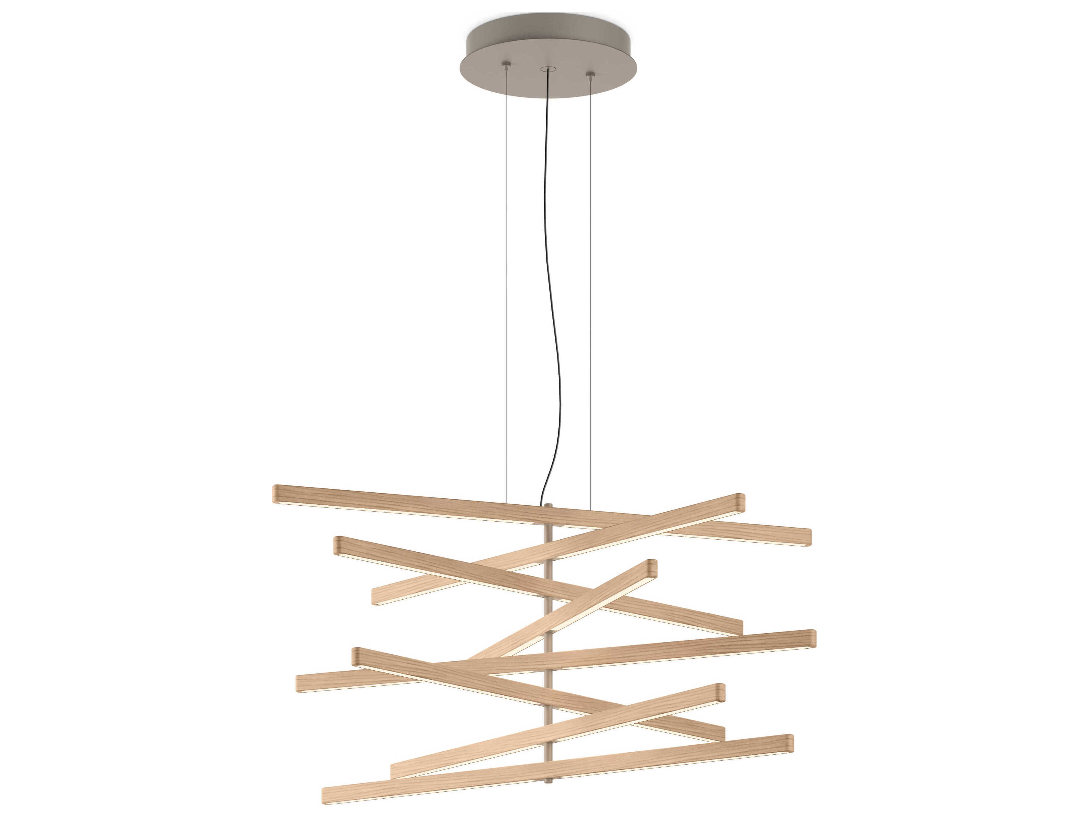 Vibia Rhythm 8-Light White Oak Bronze Linear Pendant