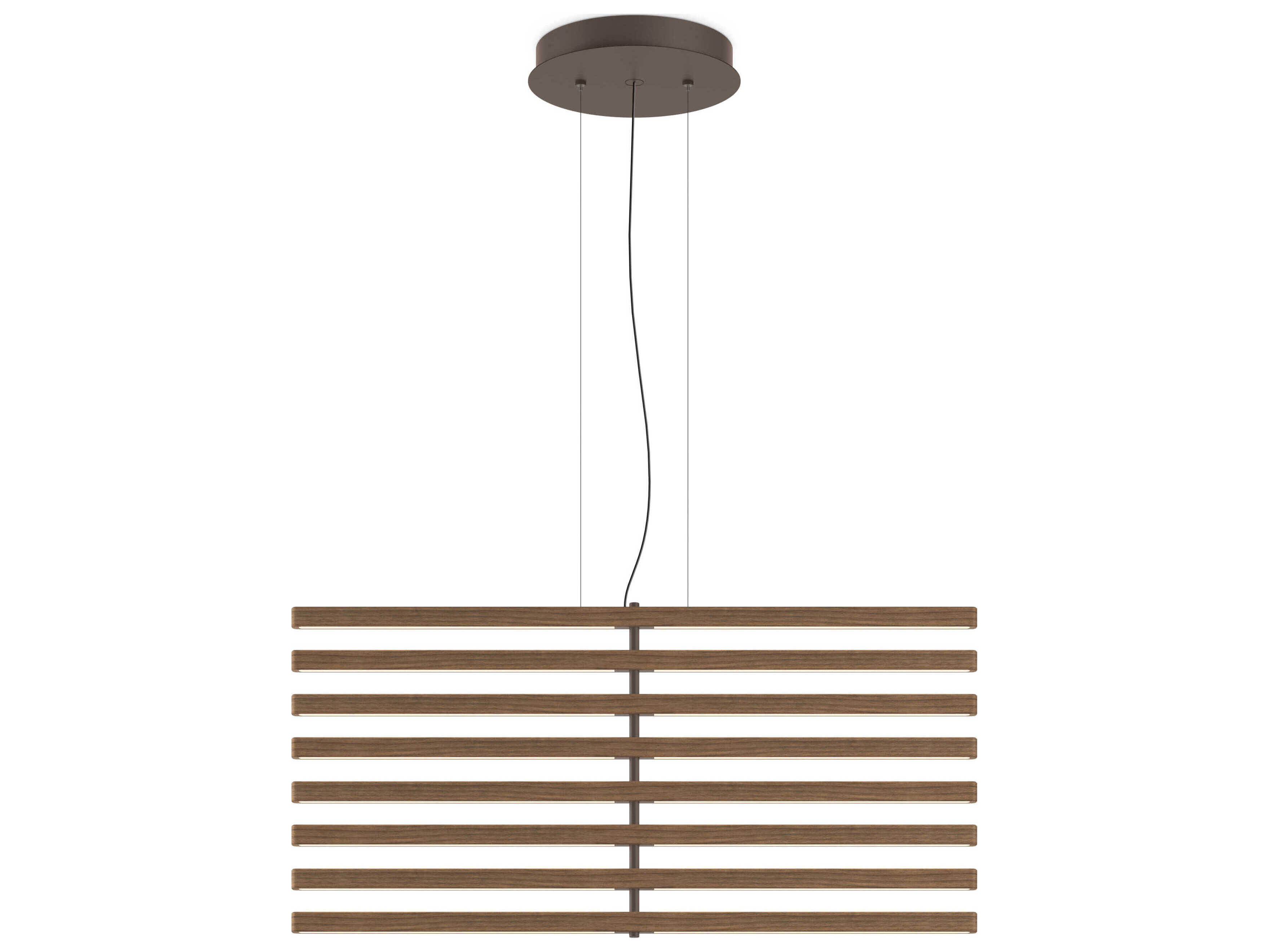 Vibia Rhythm 8-Light American Walnut Bronze Linear Pendant