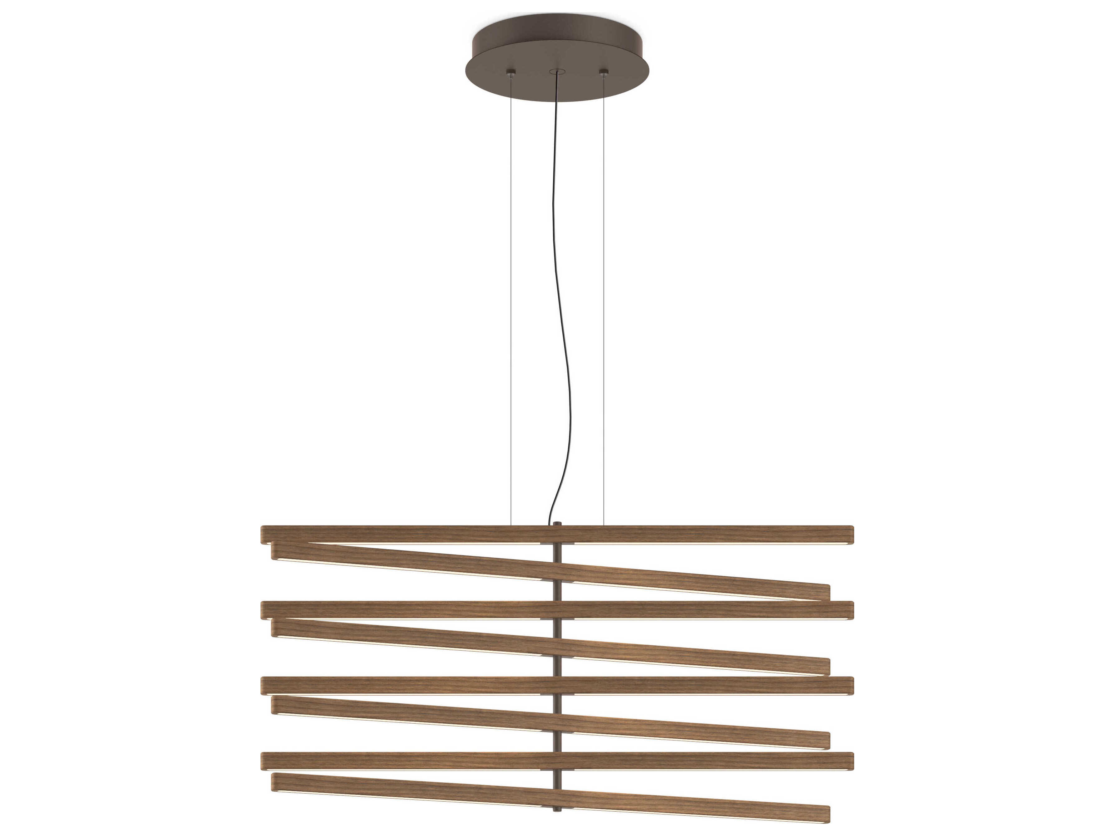 Vibia Rhythm 8-Light American Walnut Bronze Linear Pendant