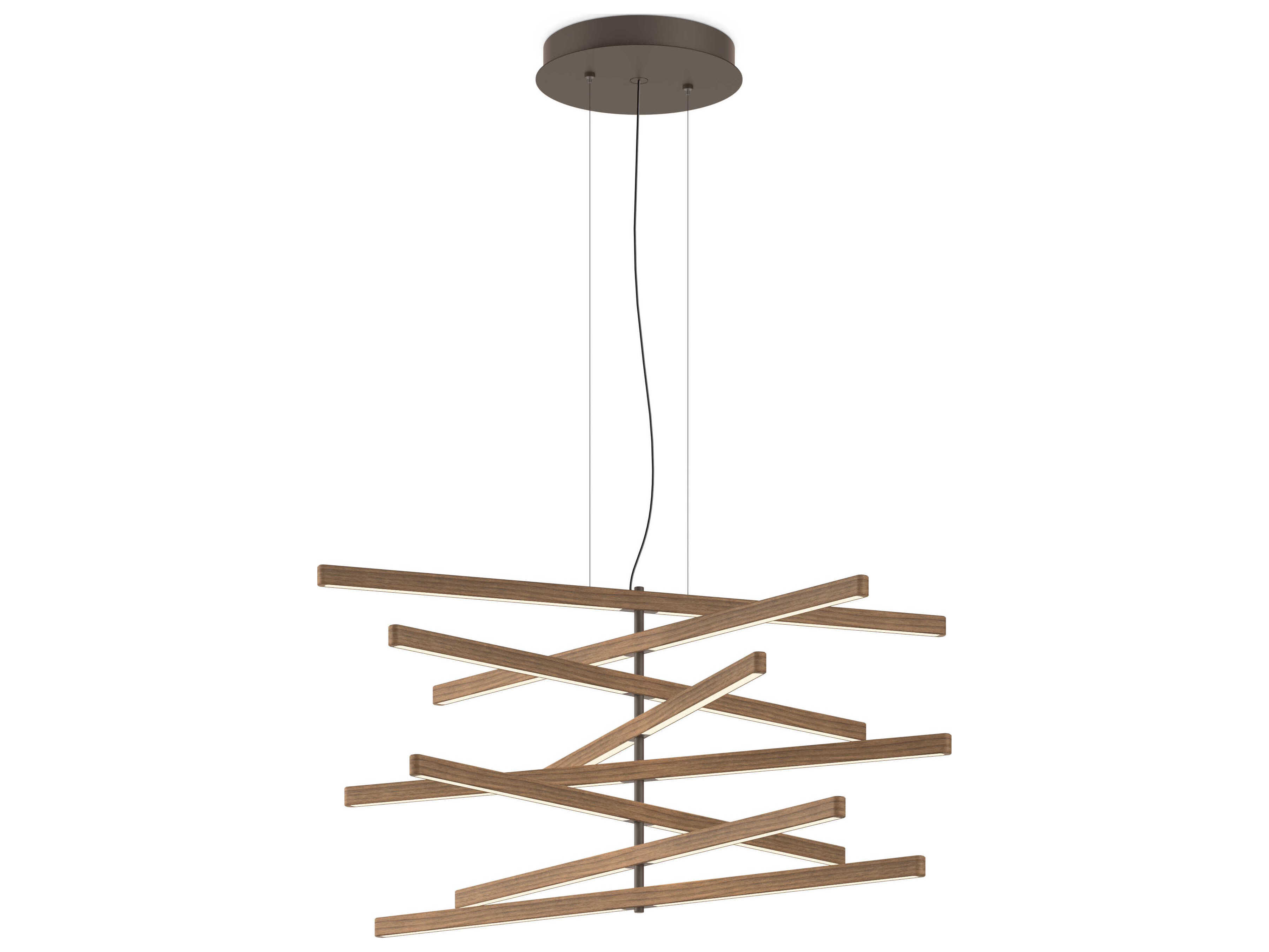 Vibia Rhythm 8-Light American Walnut Bronze Linear Pendant