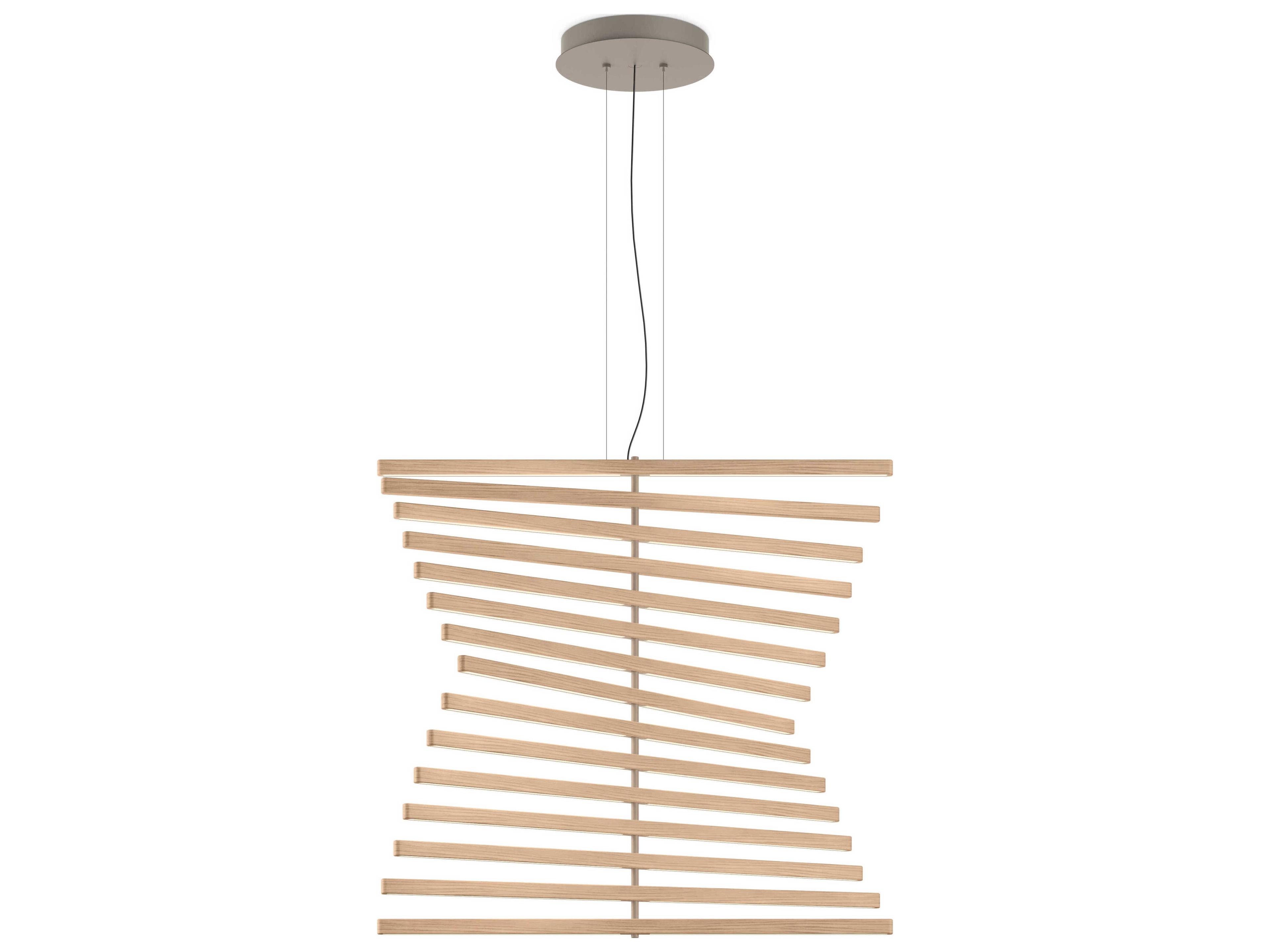 Vibia Rhythm 15-Light White Oak Bronze Linear Pendant