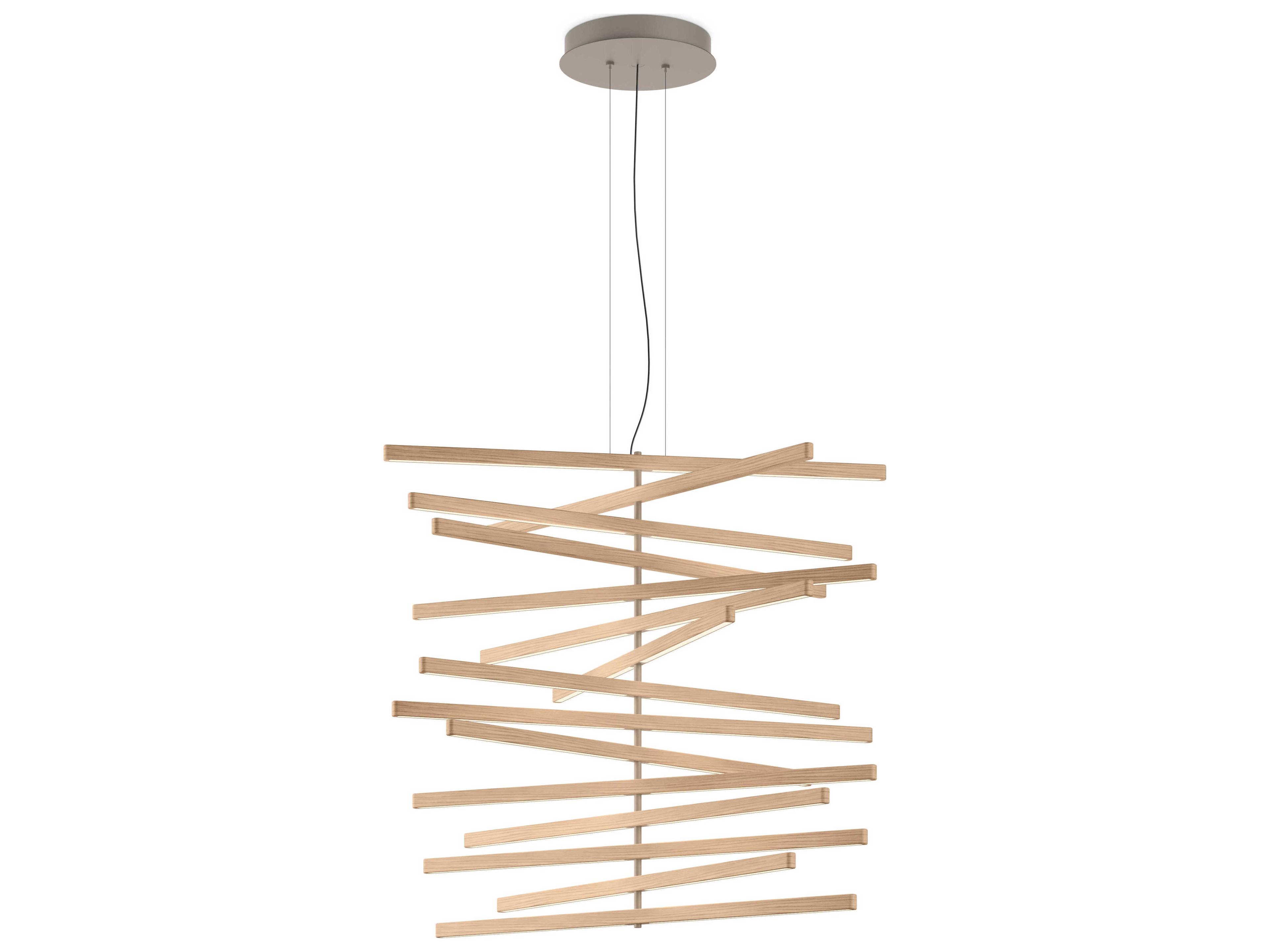 Vibia Rhythm 15-Light White Oak Bronze Linear Pendant
