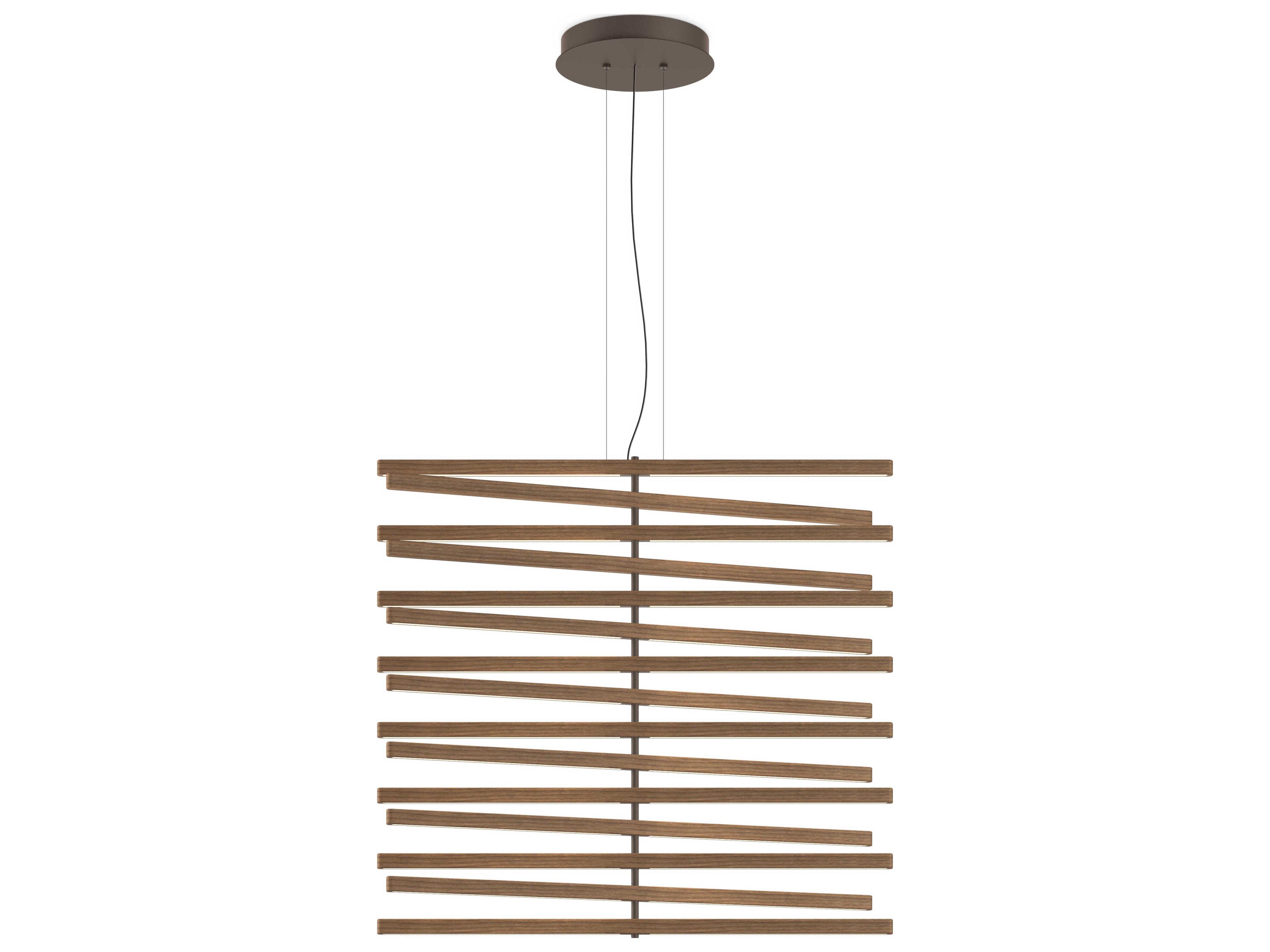 Vibia Rhythm 15-Light American Walnut Bronze Linear Pendant