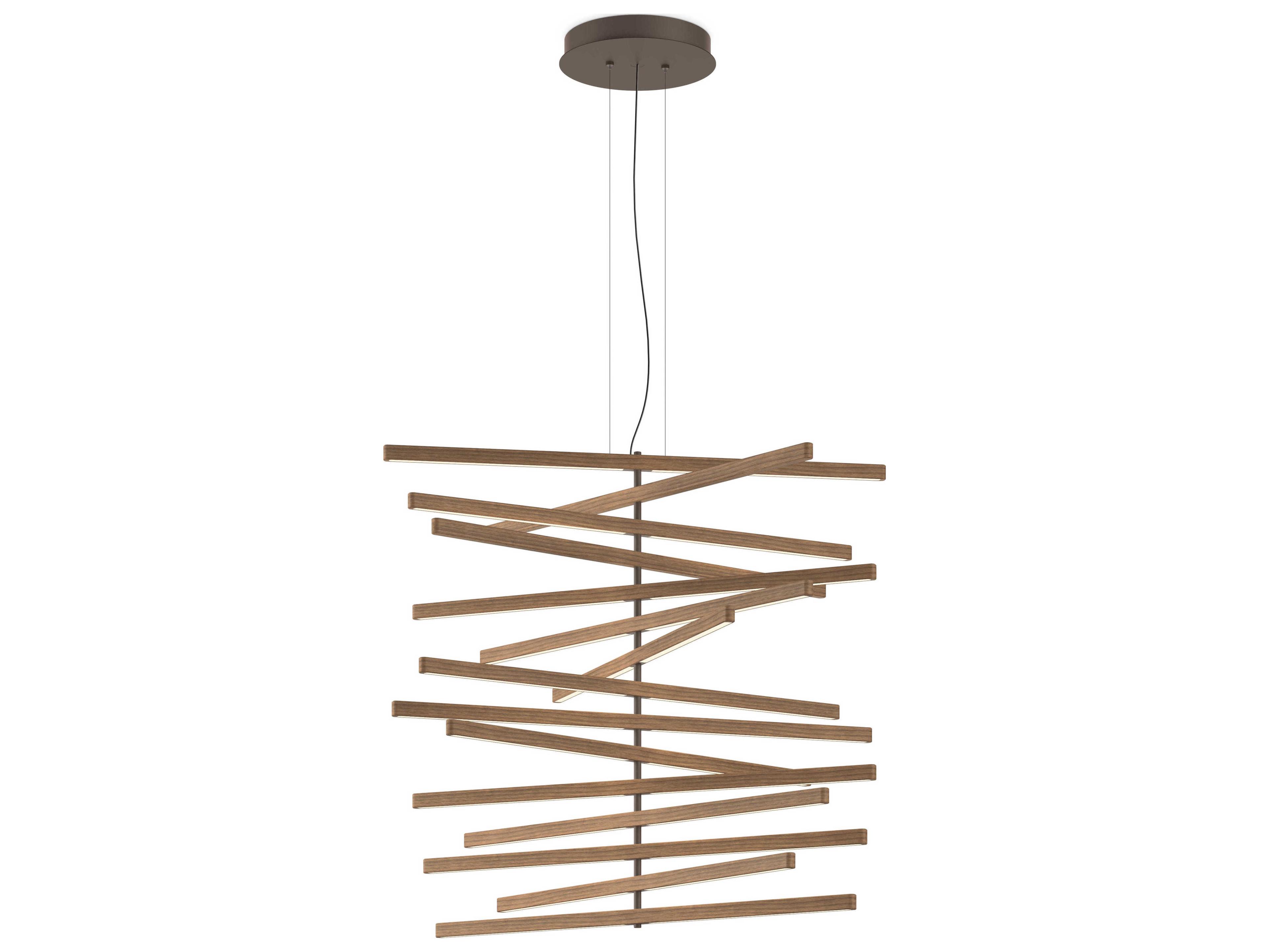Vibia Rhythm 15-Light American Walnut Bronze Linear Pendant
