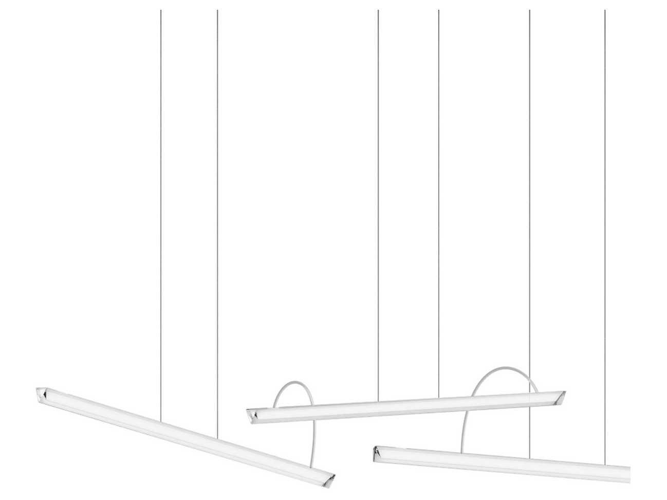 Vibia Halo Lineal 3-Light White Linear Island Pendant