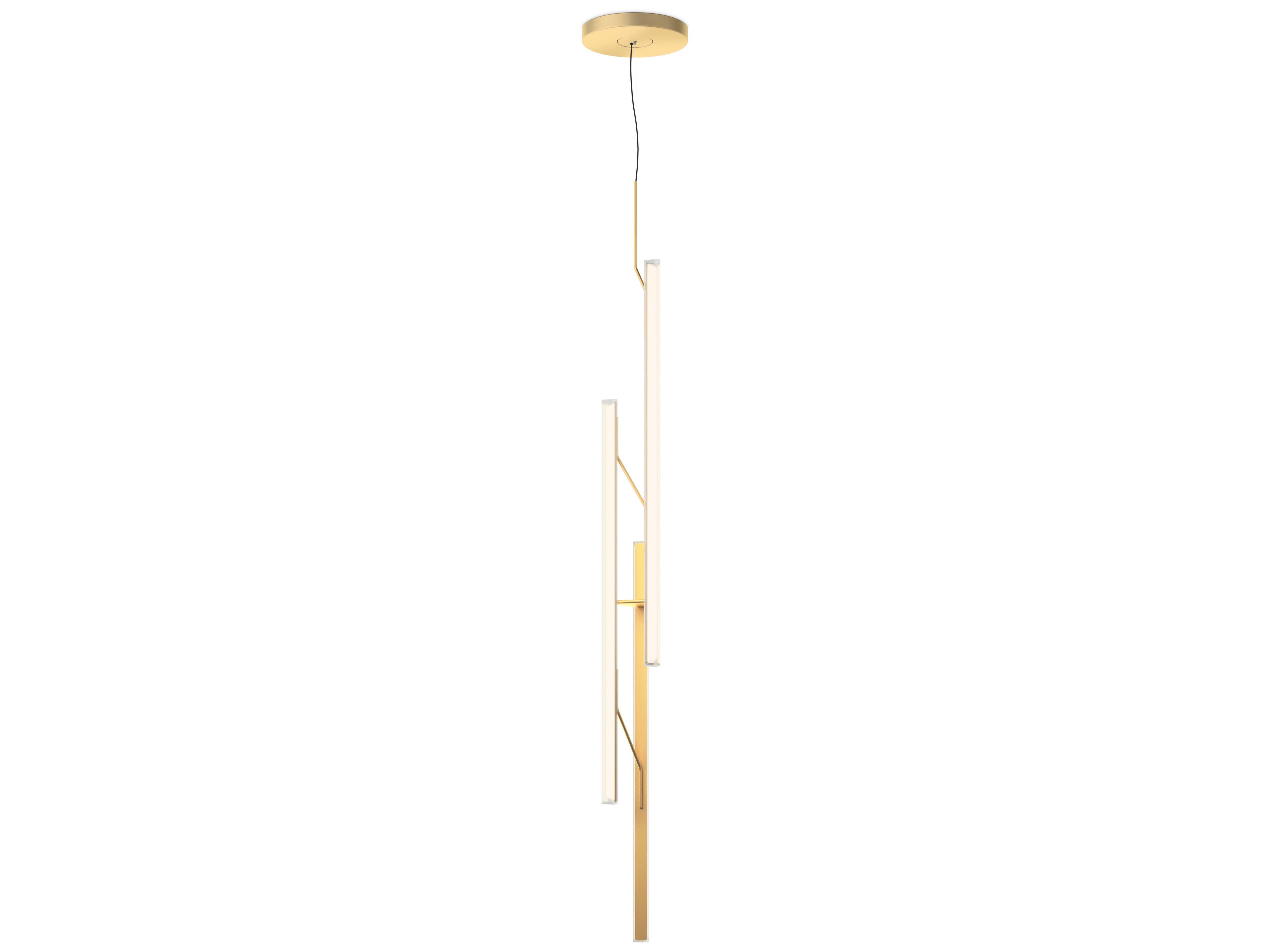 Vibia Halo Jewel 3-Light Gold Linear Mini Pendant