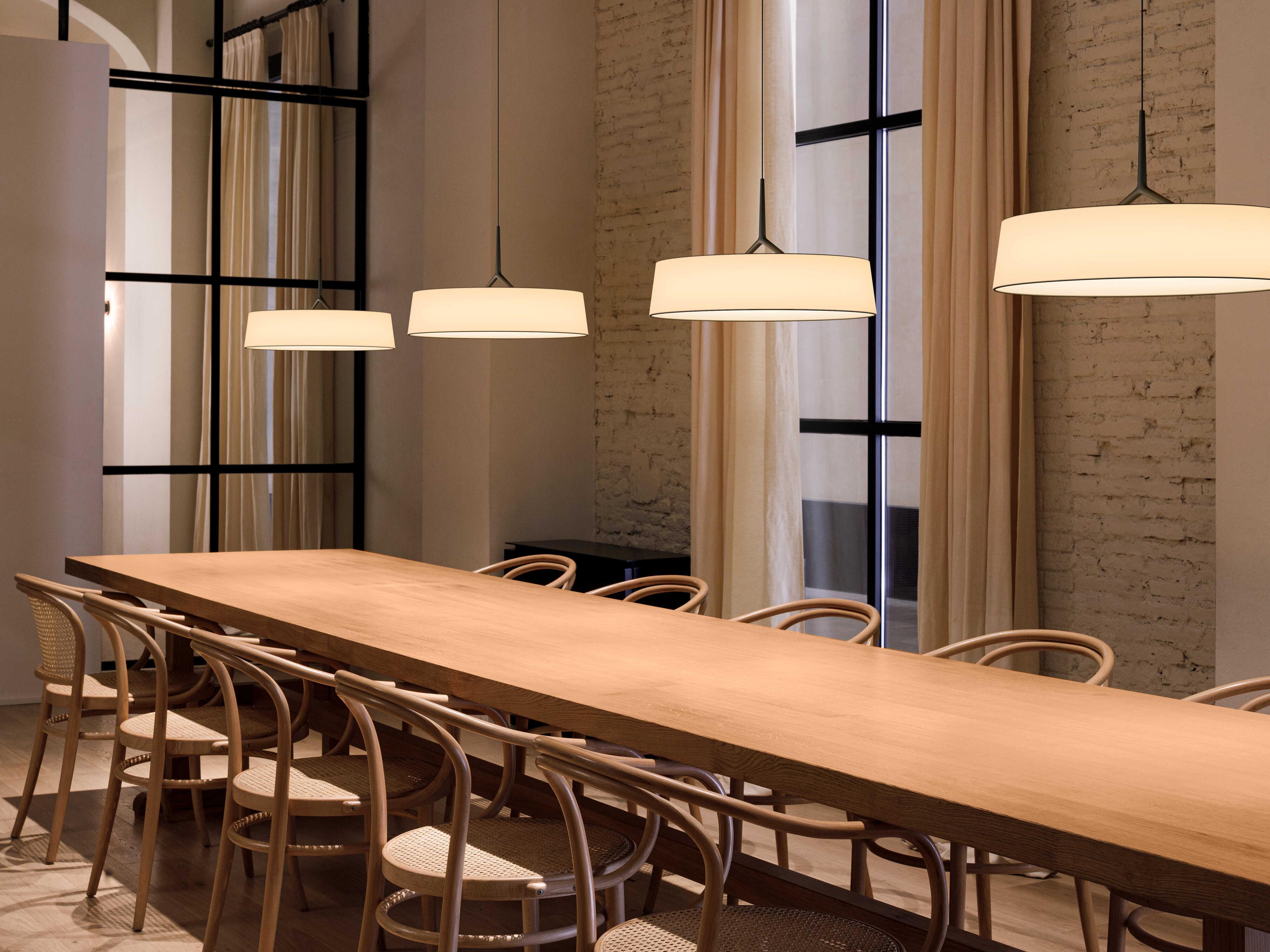 Vibia Dama 1-Light Black Drum Pendant