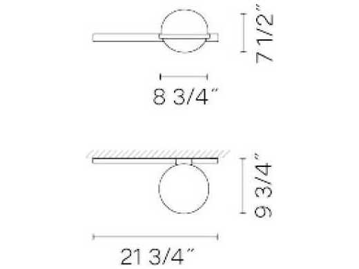 Vibia Palma 4-Light Graphite Black Glass LED Wall Sconce