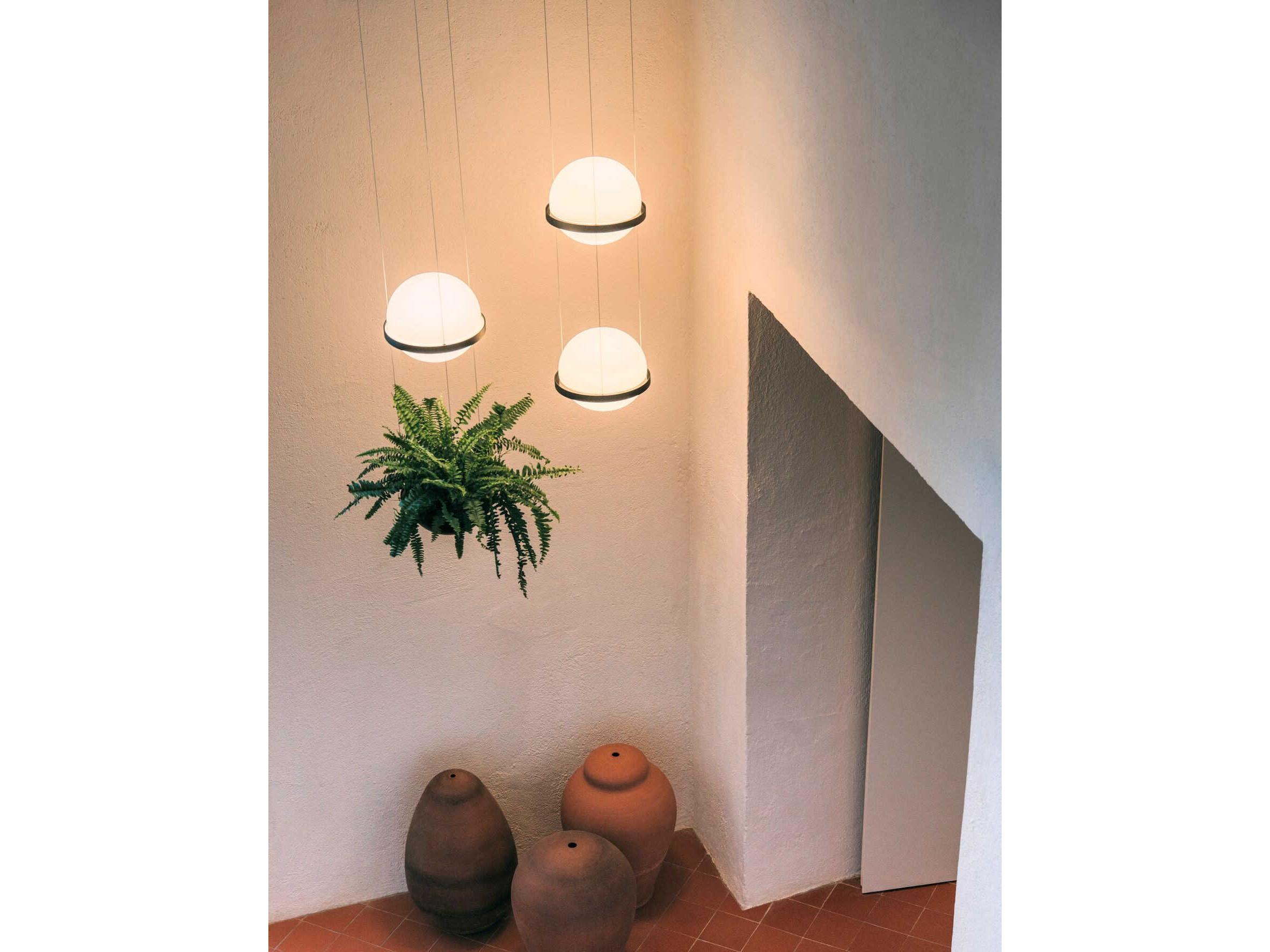 Vibia Palma 2-Light Gray Glass LED Globe Linear Mini Pendant