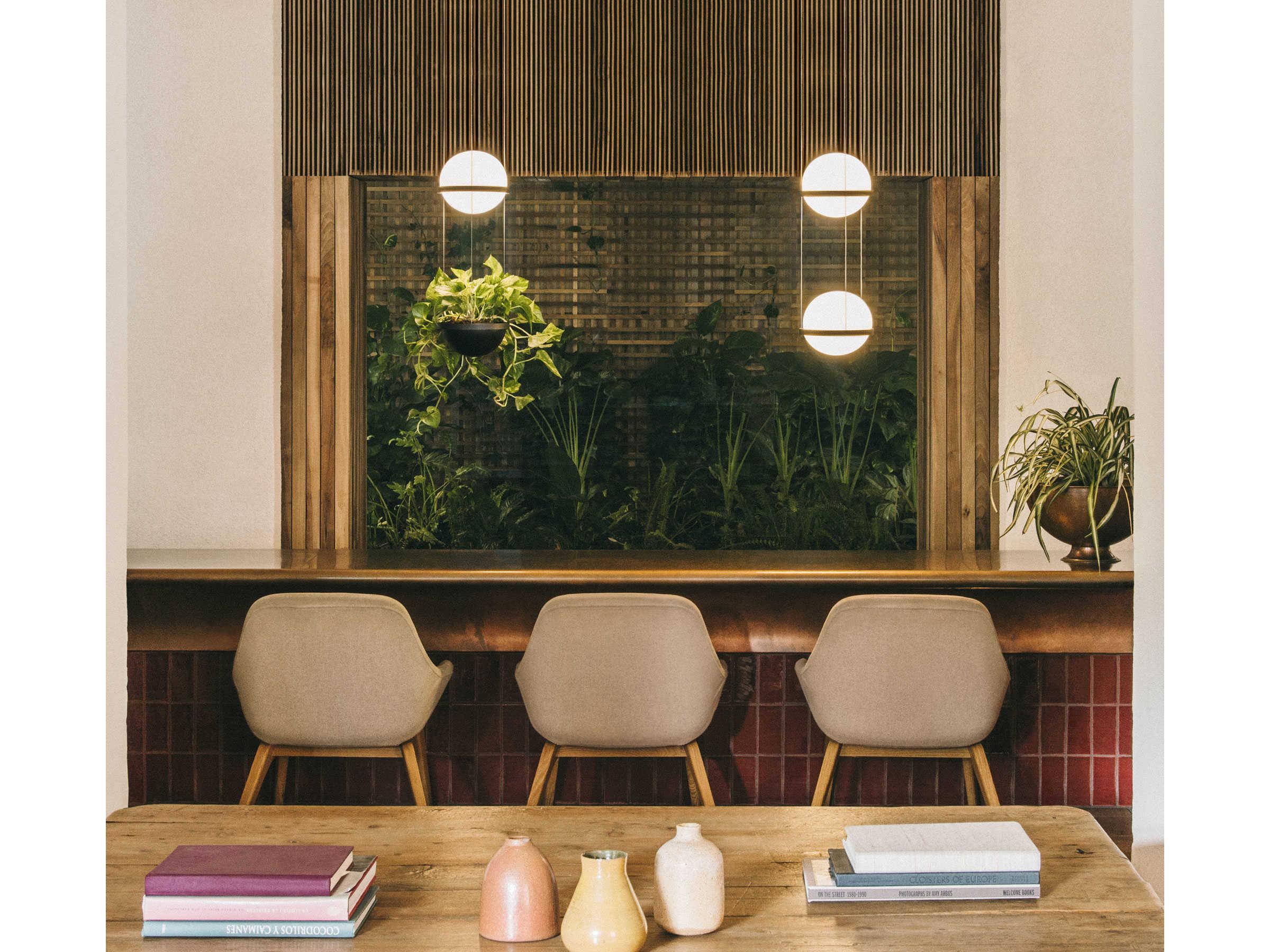 Vibia Palma 2-Light Gray Glass LED Globe Linear Mini Pendant