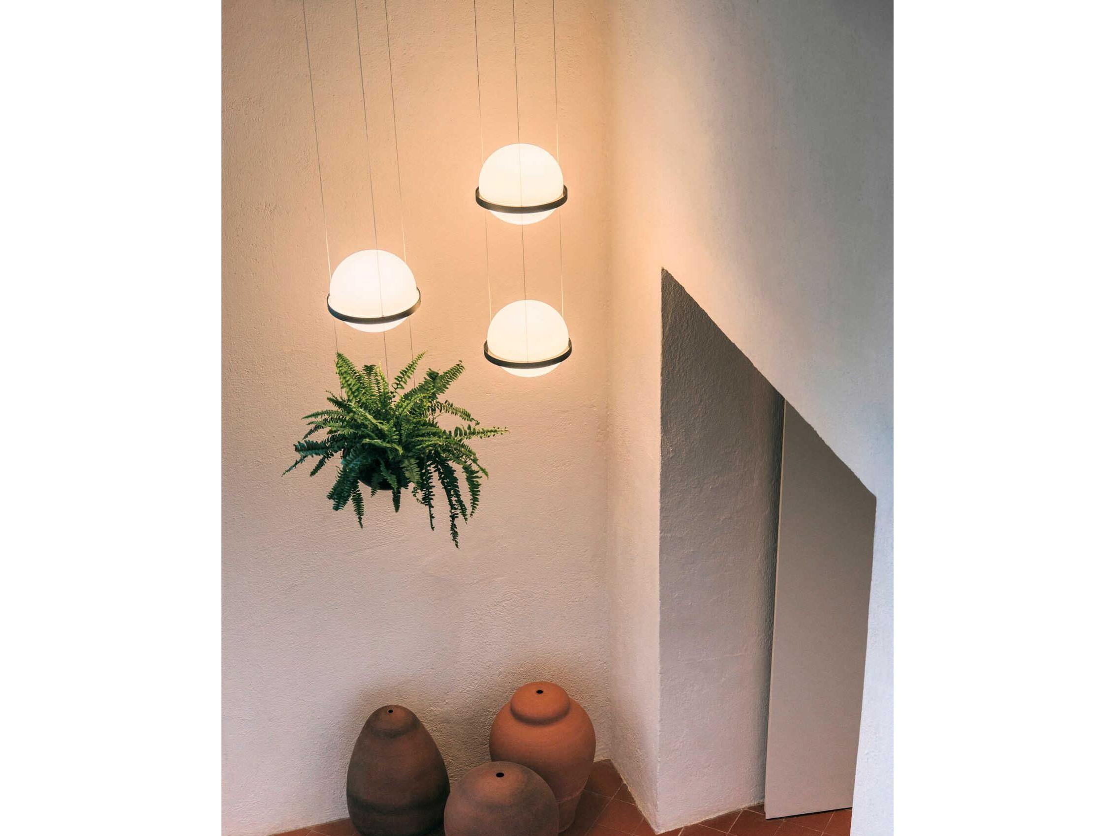 Vibia Palma 4-Light Gray Glass LED Globe Linear Mini Pendant