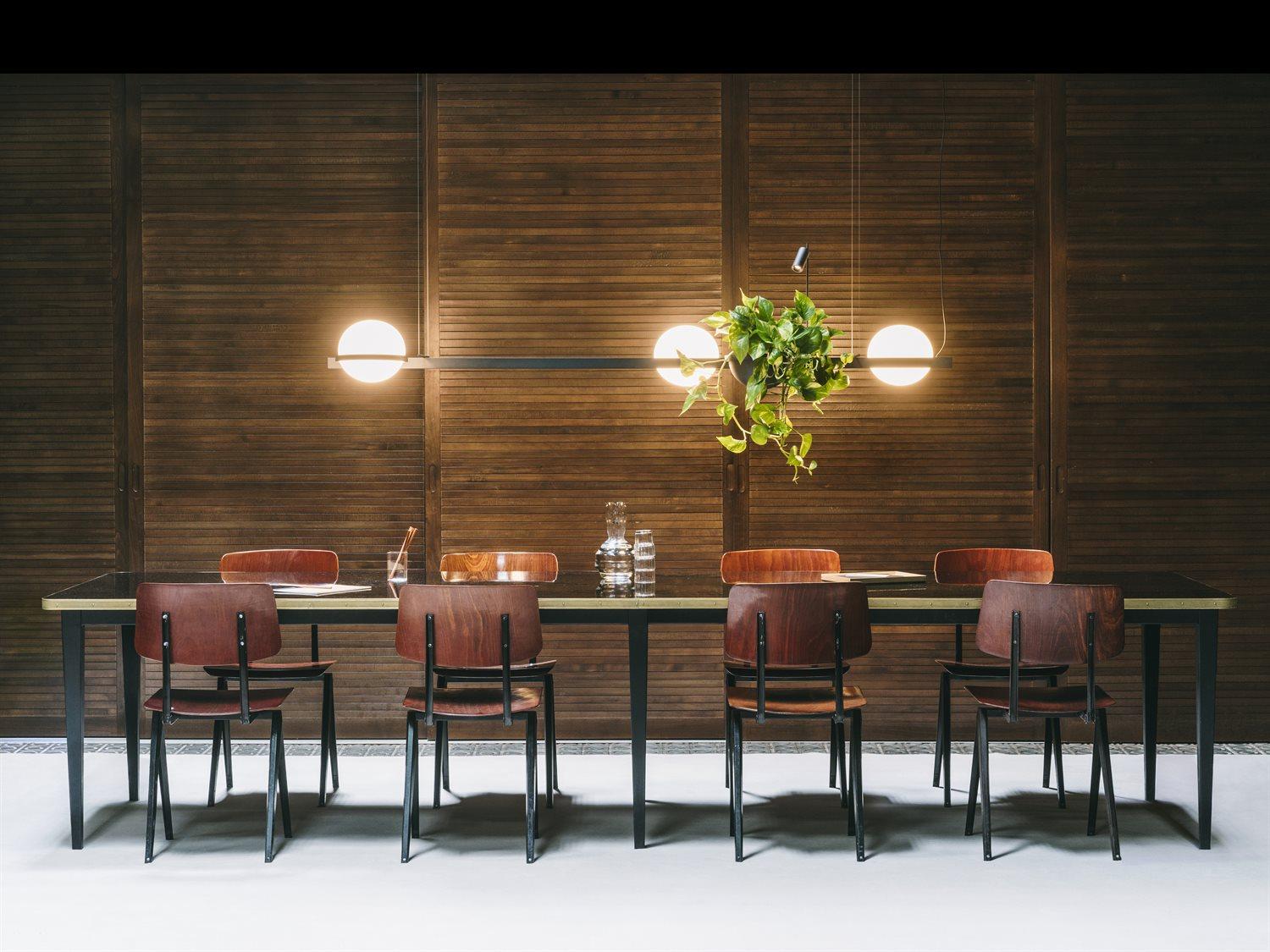 Vibia Palma 4-Light White Glass LED Globe Linear Island Pendant