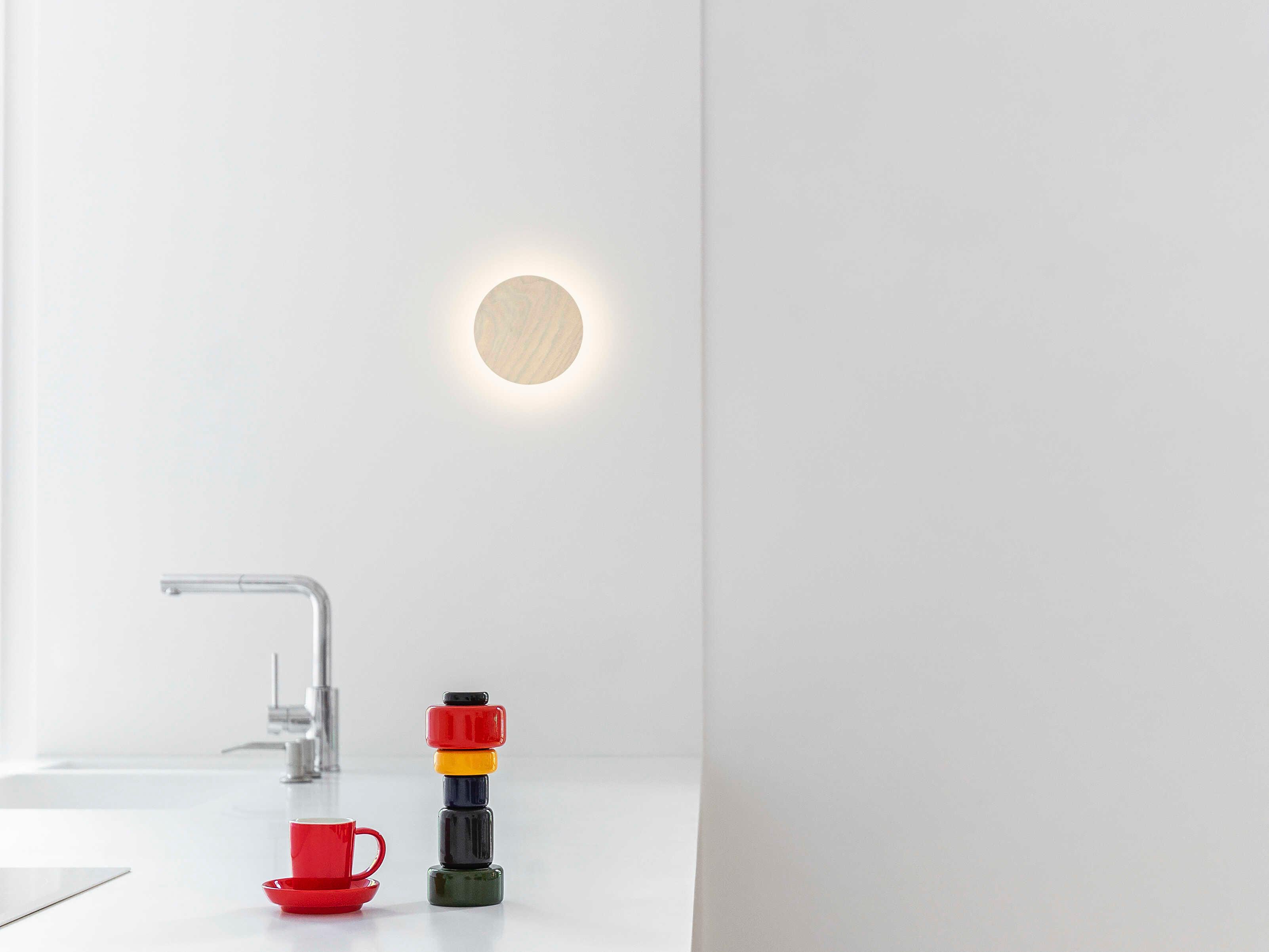 Vibia Dots 1-Light White Oak Off Wall Sconce