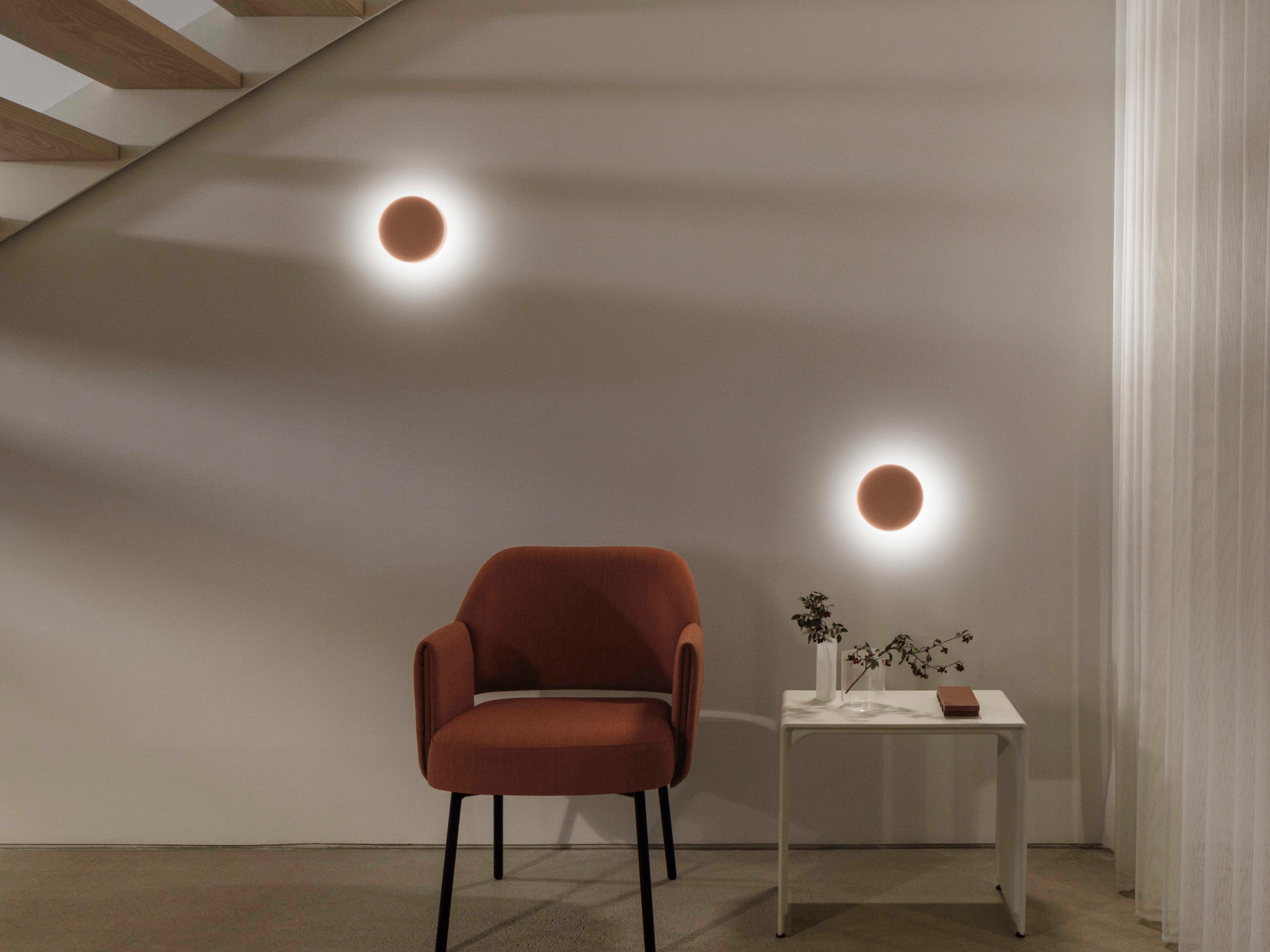 Vibia Dots 1-Light American Oak Brown Wall Sconce
