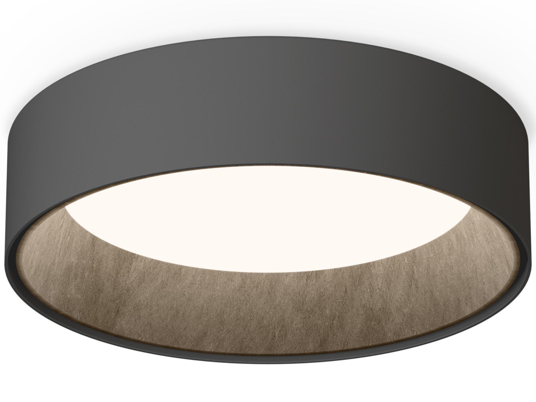 Vibia Duo Petra 1-Light Graphite Black Drum Flush Mount
