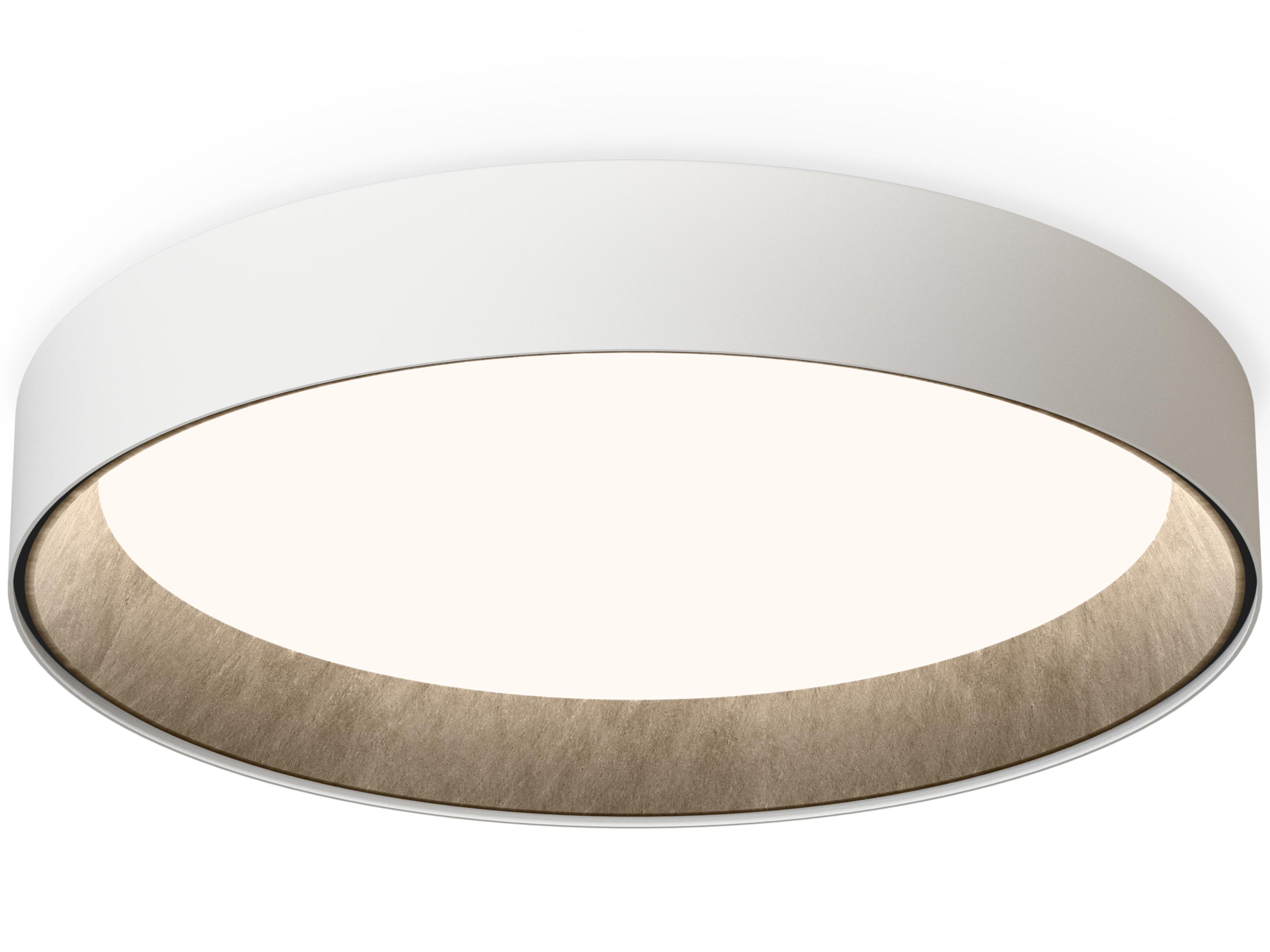 Vibia Duo Petra 1-Light White Drum Flush Mount