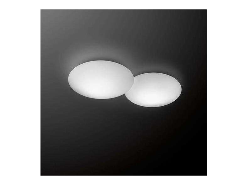 Vibia Puck 2-Light White Glass LED Bowl Linear Flush Mount