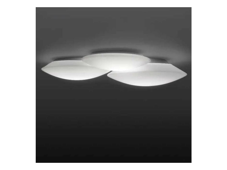 Vibia Puck 3-Light White Glass LED Bowl Linear Flush Mount